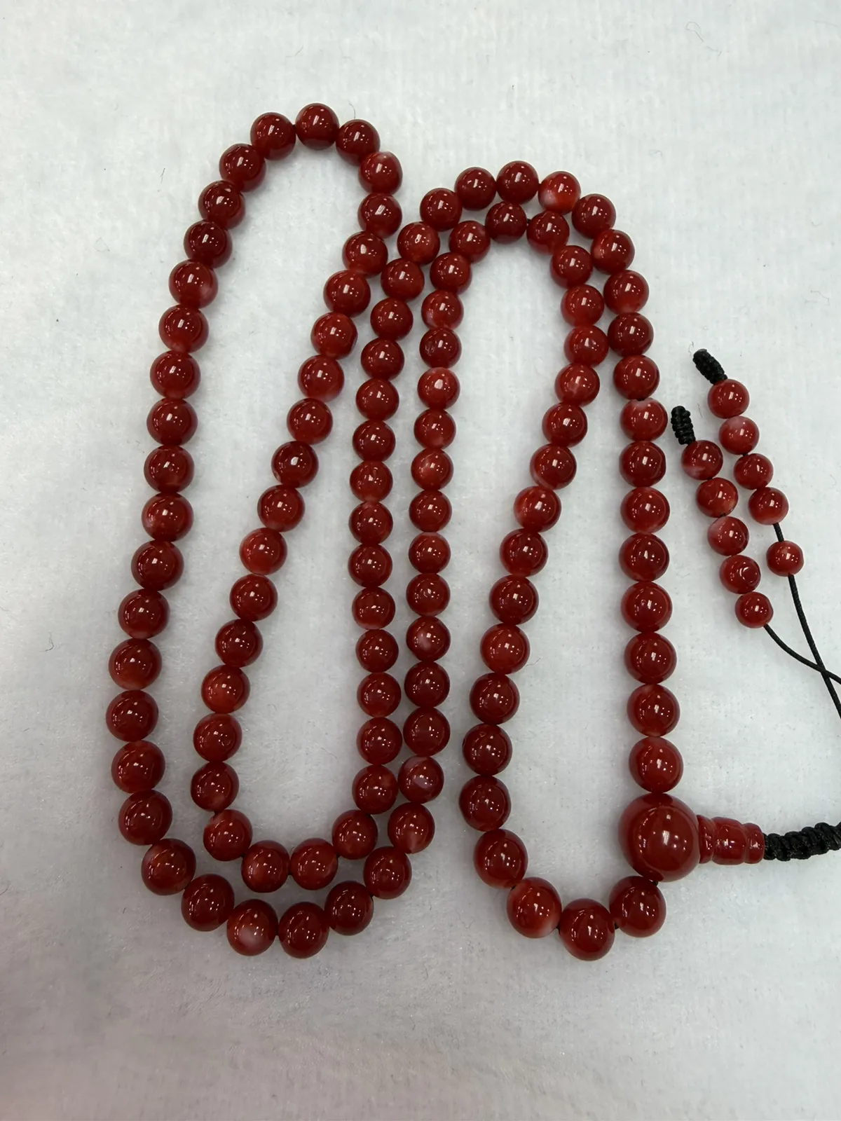 【天然日本阿卡赤血牛血红珊瑚6mm圆珠108粒佛珠链】可遇不可求！项链手链两用款！日本产地，阿卡材料