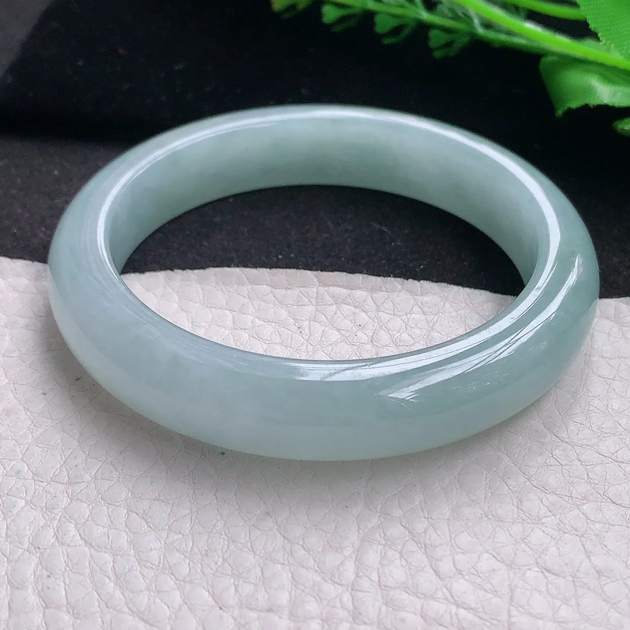 nr自然光58*12.5*8.8平安镯 翡翠a货玉手镯冰蓝宽边珠宝玉手环