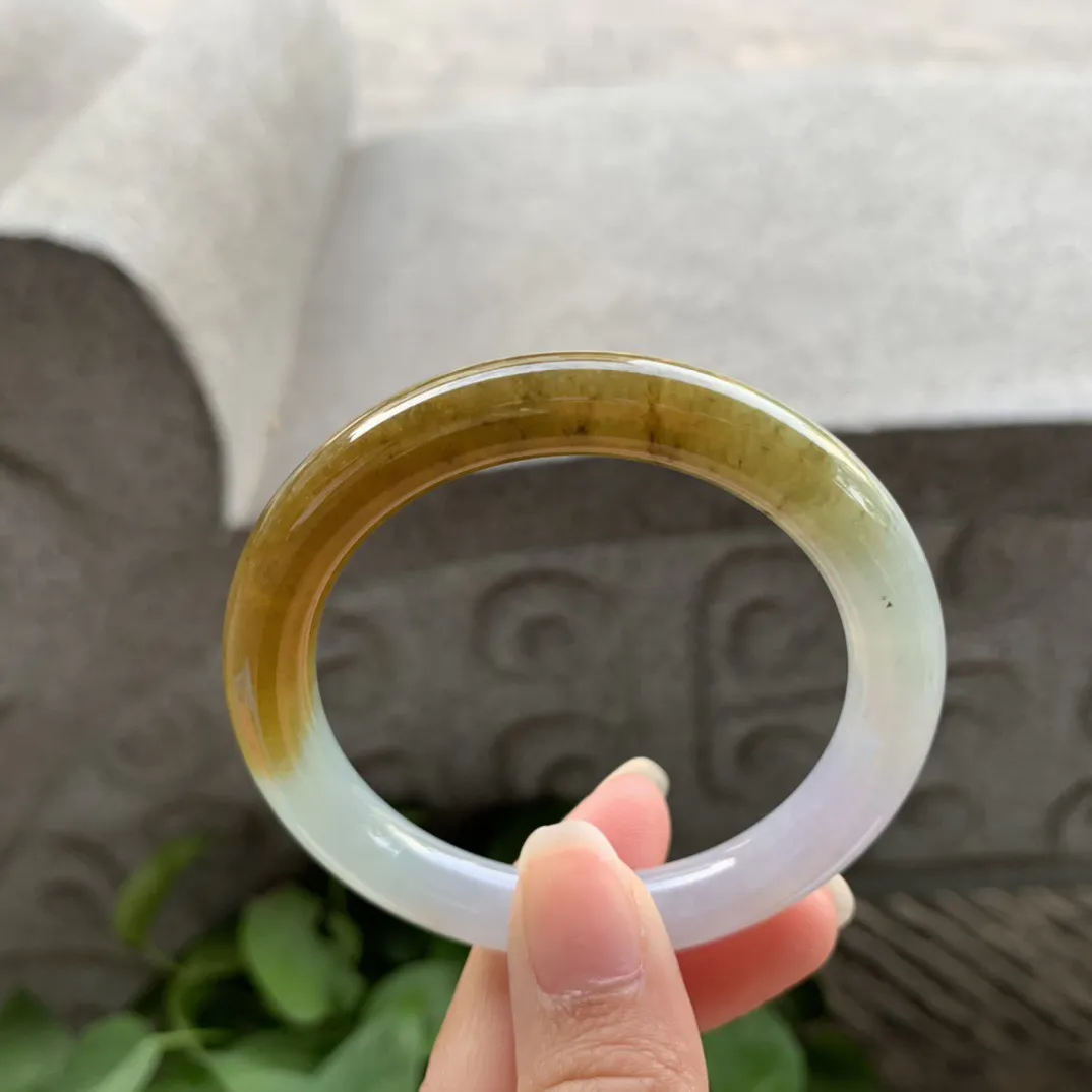 小圈口50.8-8.7 【黄翡圆条手镯】圆条50 51可戴