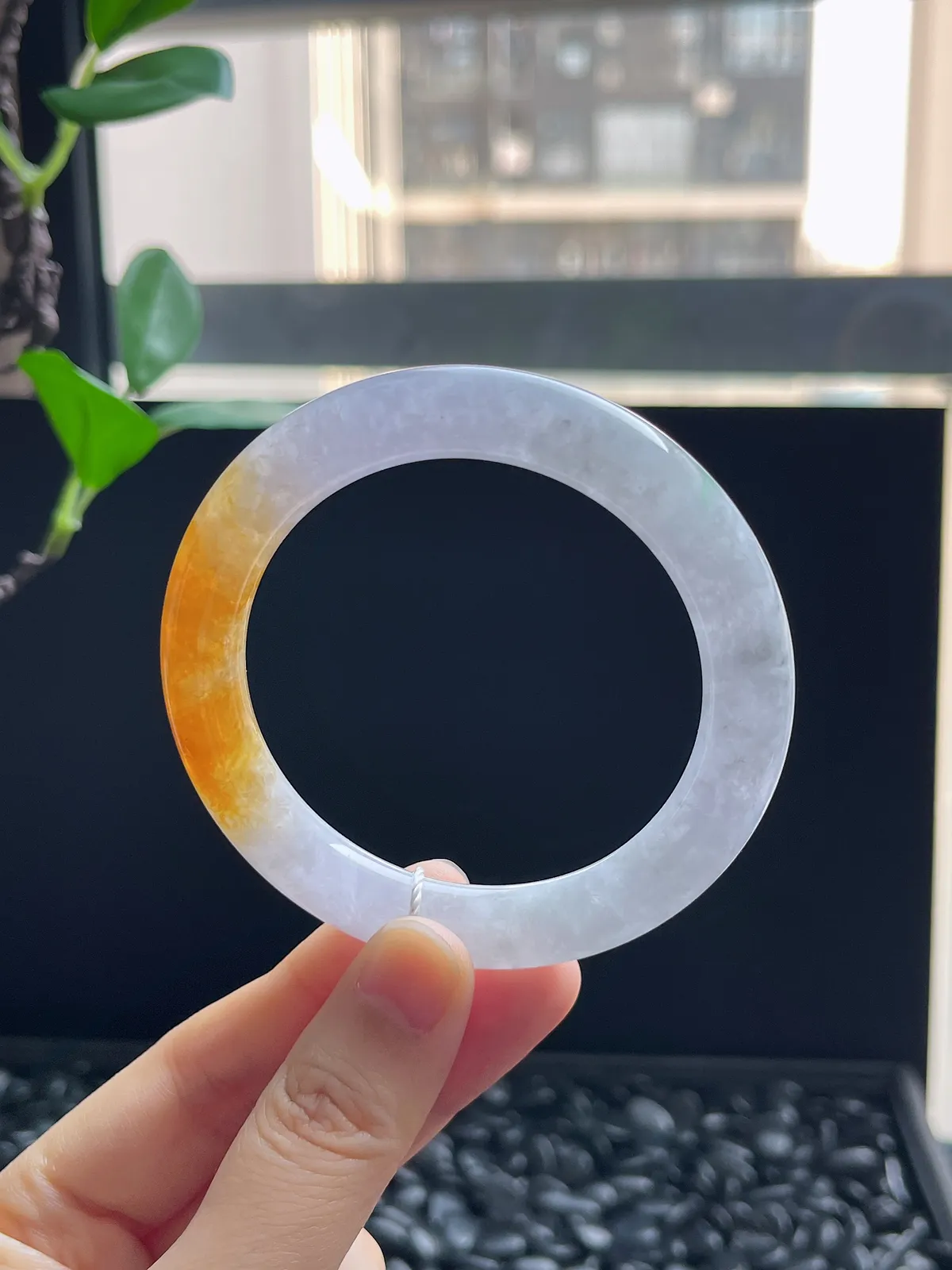 圆镯53.3圈口，翡翠手镯