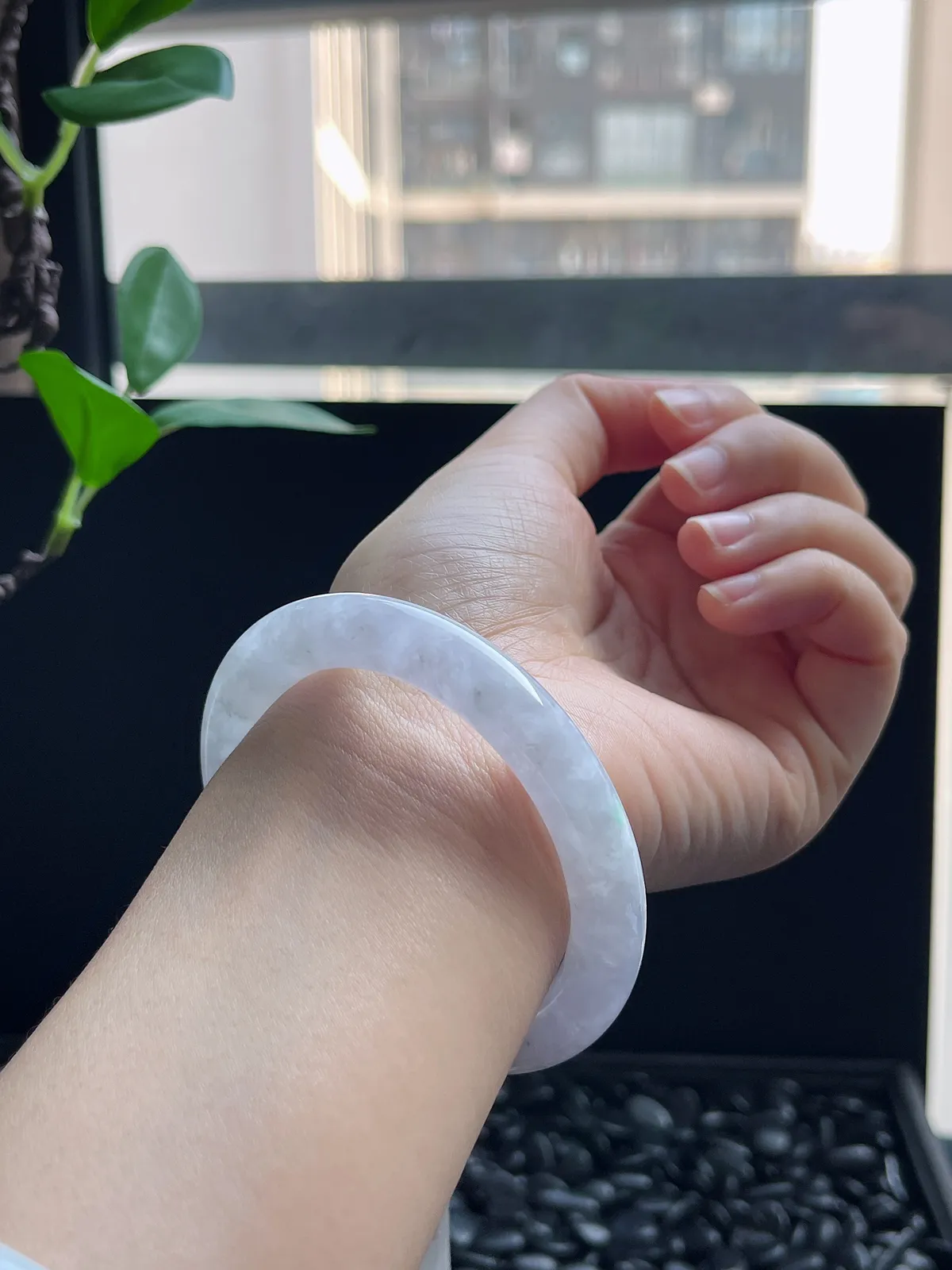 圆镯53.3圈口，翡翠手镯