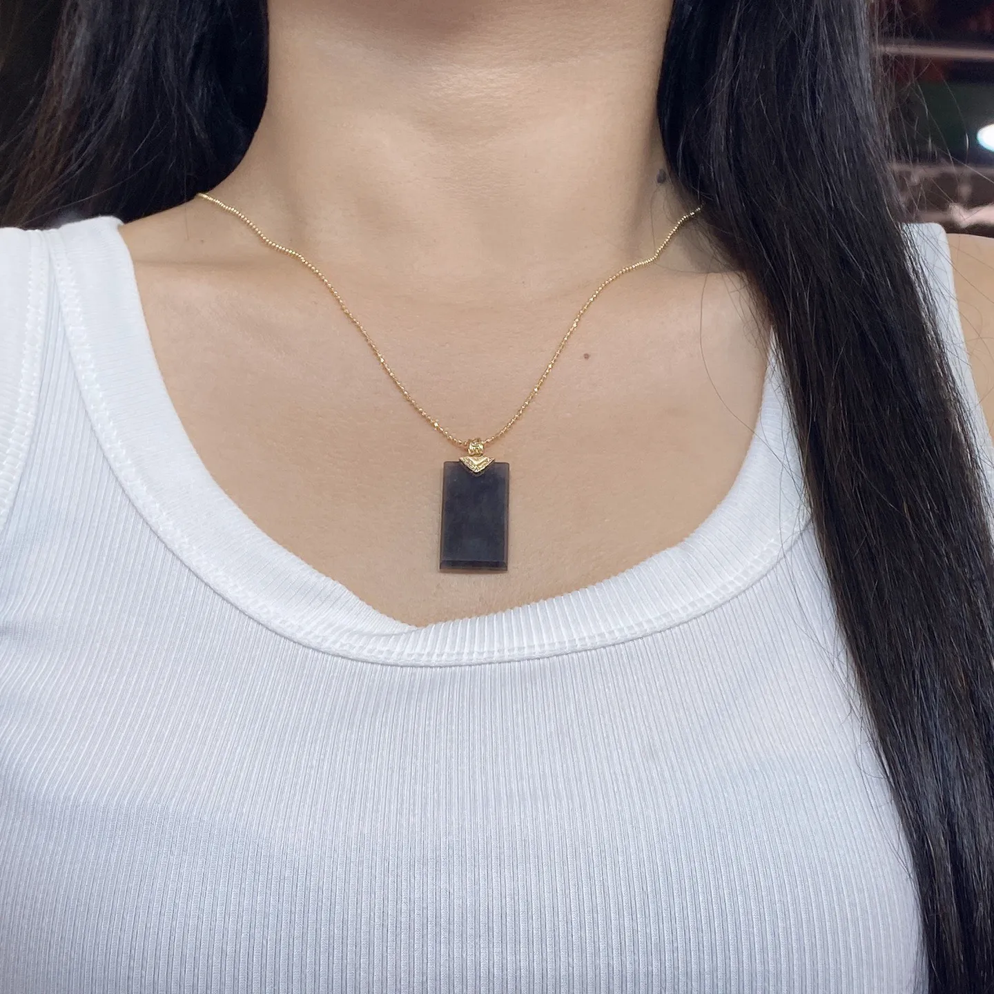 乌鸡种无事牌吊坠 尺寸34.9-15.9-3.5毫米