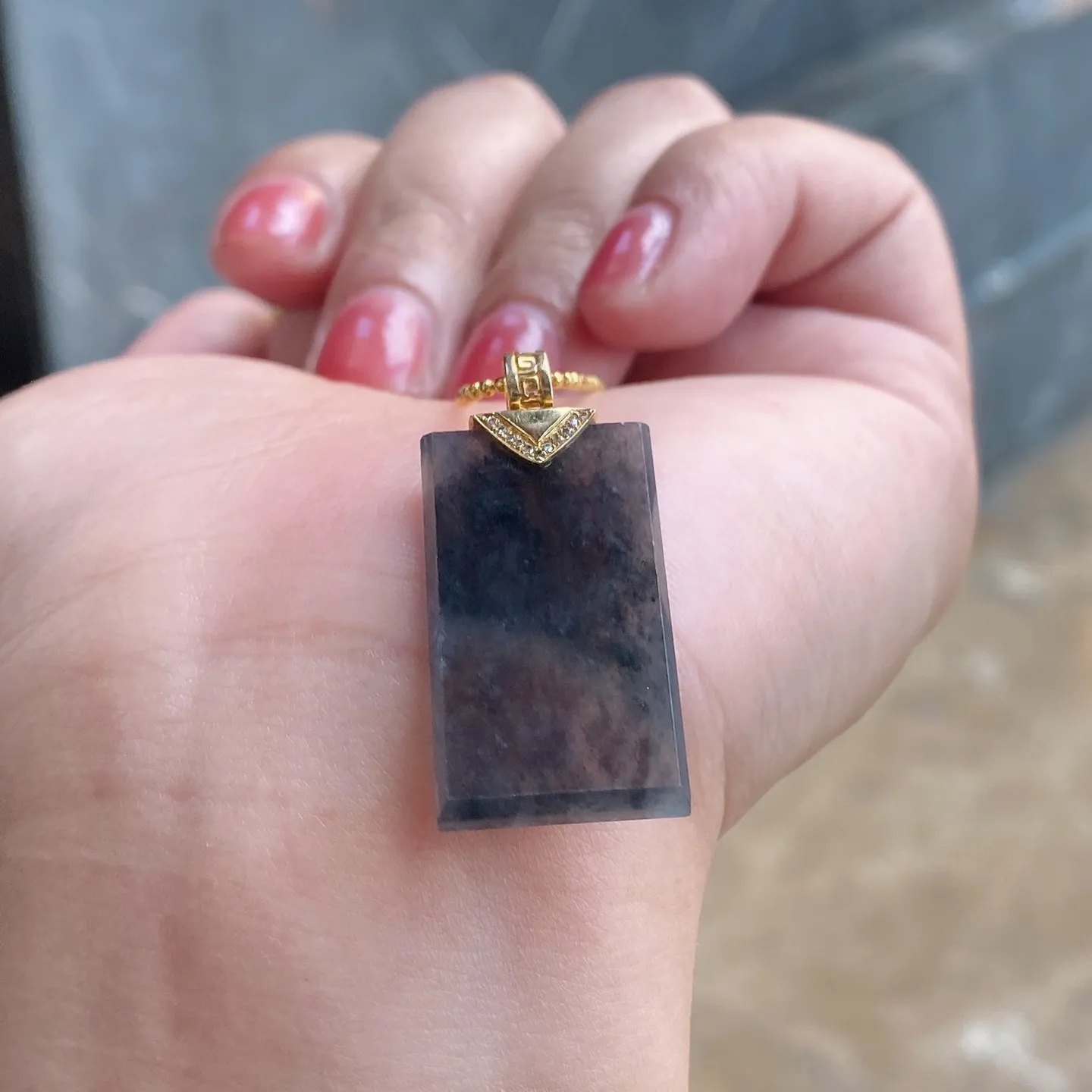 乌鸡种无事牌吊坠 尺寸34.9-15.9-3.5毫米