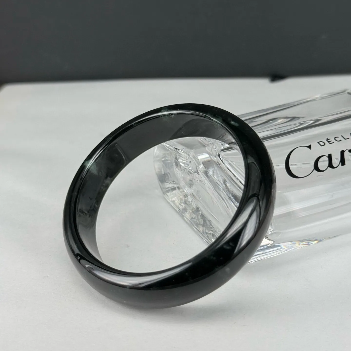 精品墨翠贵妃圈手镯 种好色正 黑度好 打灯通透 油性十足