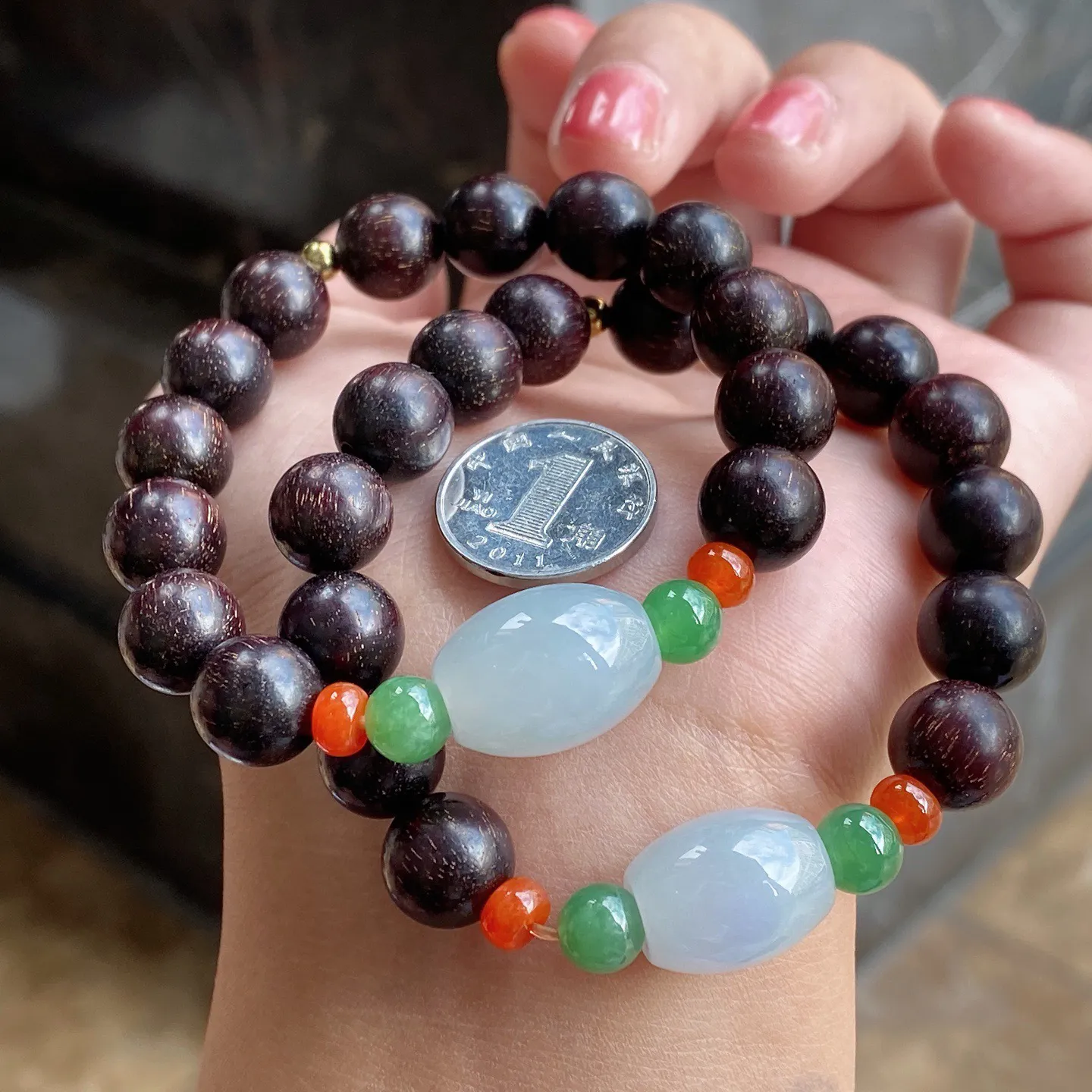 冰糯种路路通手串 尺寸11.7毫米 单件价