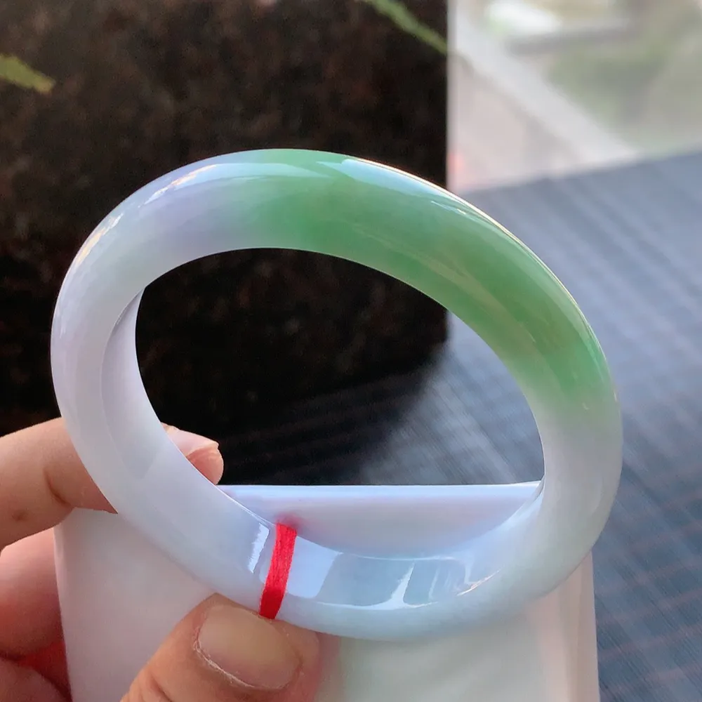 正圈冰糯翠绿 无瑕 尺寸:57.8/12.3/8.6超美