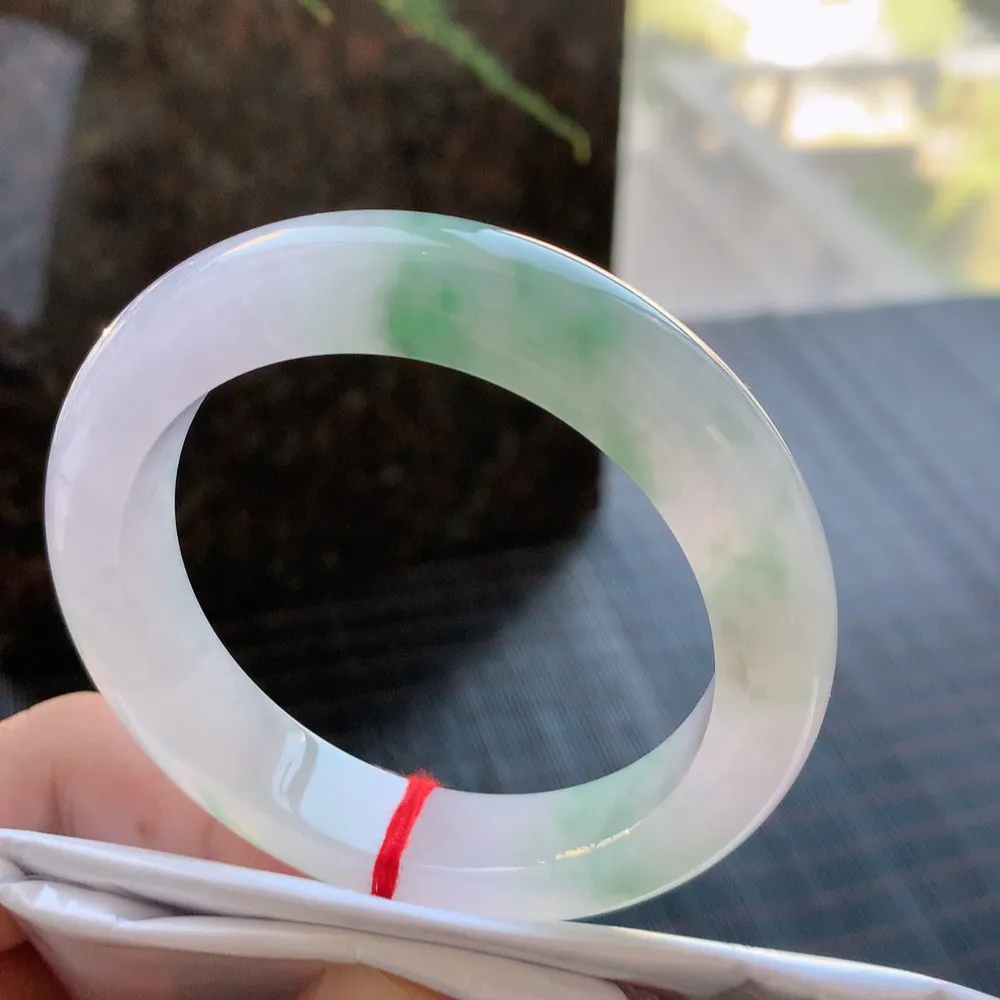 正圈冰绿花 无瑕 尺寸:53.1/11.6/9.6 花美 种水好