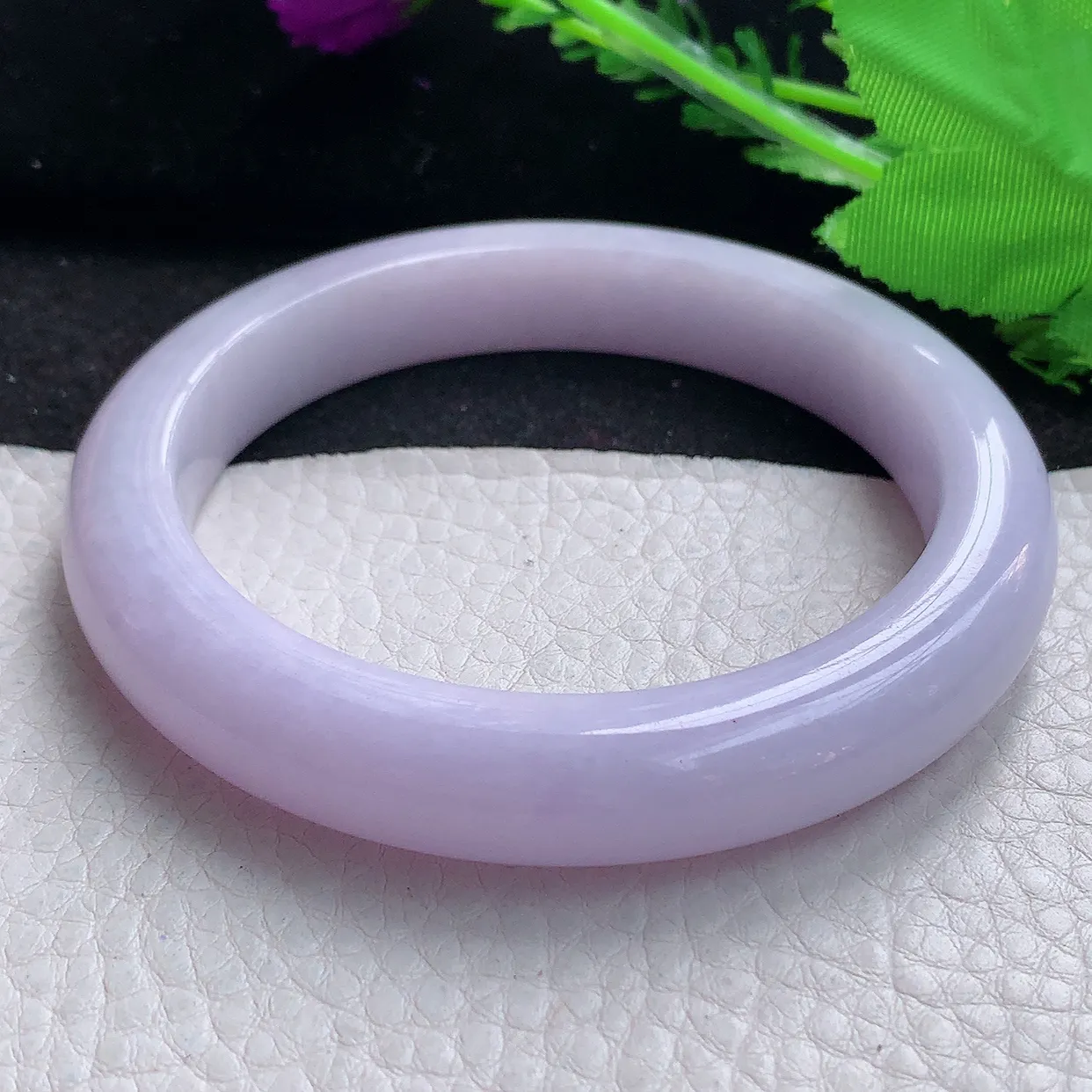 nr大圈口61*11.8*9.8平安镯 缅甸翡翠A货紫罗兰宽边玉手镯玉手环