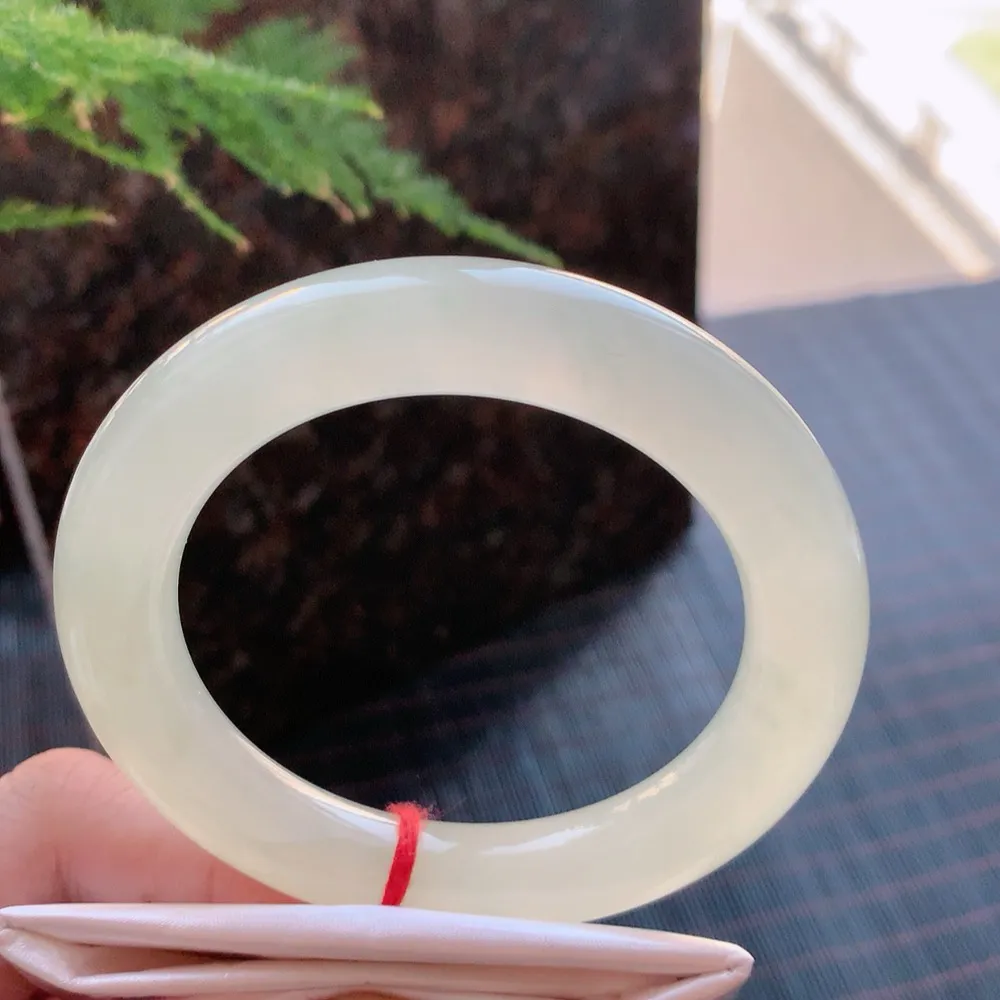 圆条高冰黄翡 无瑕 尺寸:55.4/11.1 种色兼备