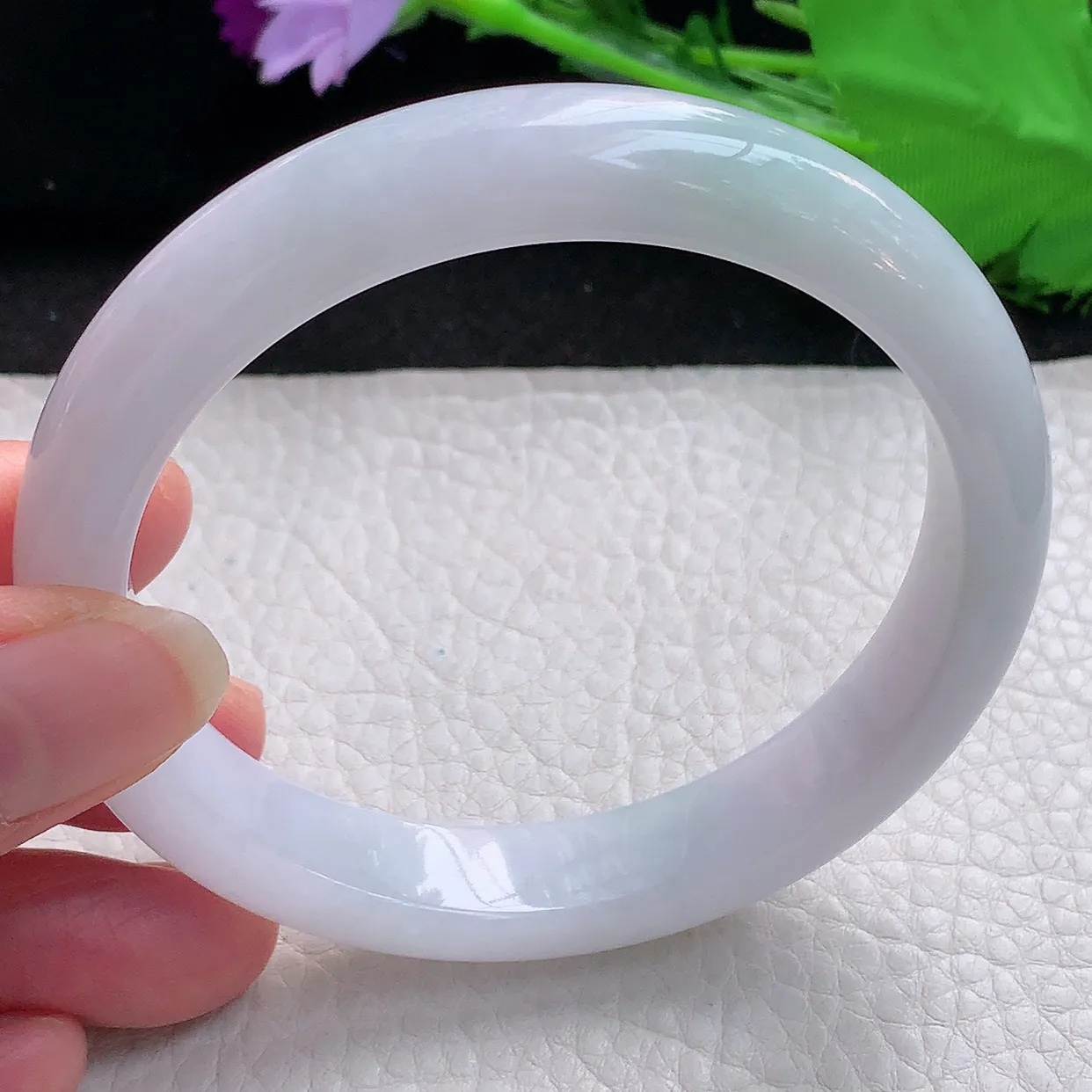 z大圈口61*11.6*8.2平安镯 缅甸翡翠A货水润清新宽边玉手镯玉手环