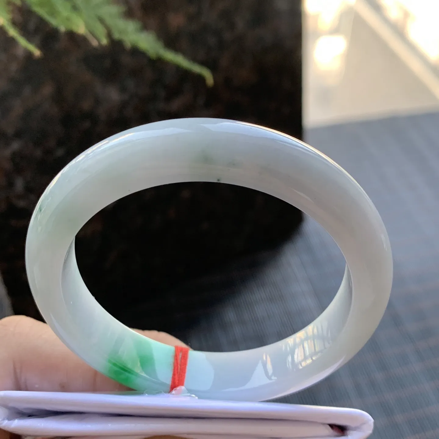 正圈冰糯阳绿 微纹 尺寸:53.3/11.1/7.7 色好