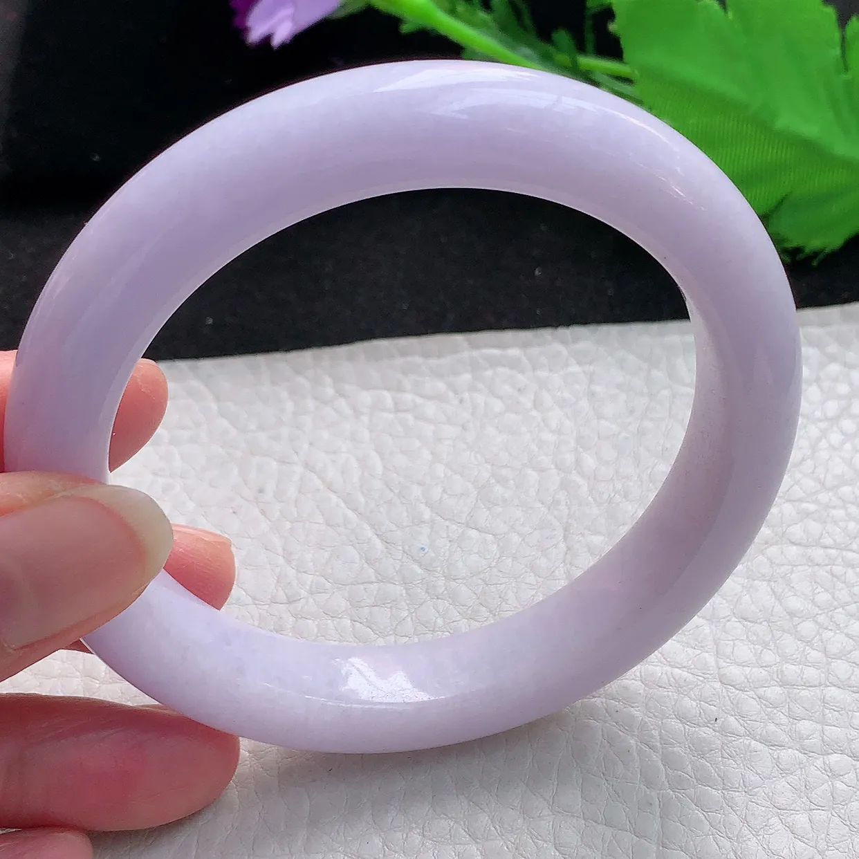 nr大圈口61*11.8*9.8平安镯 缅甸翡翠A货紫罗兰宽边玉手镯玉手环