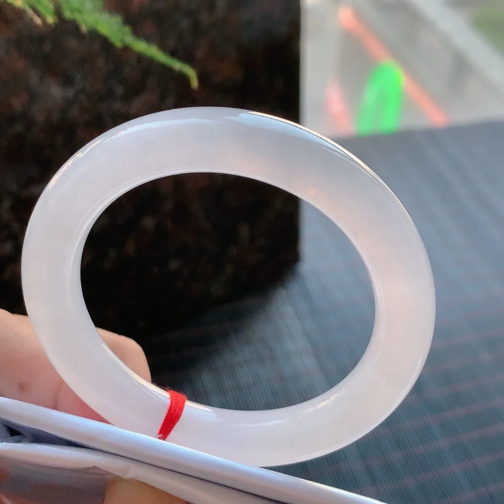 圆条高冰白月光 无瑕 尺寸:51.1/10.1 种水好