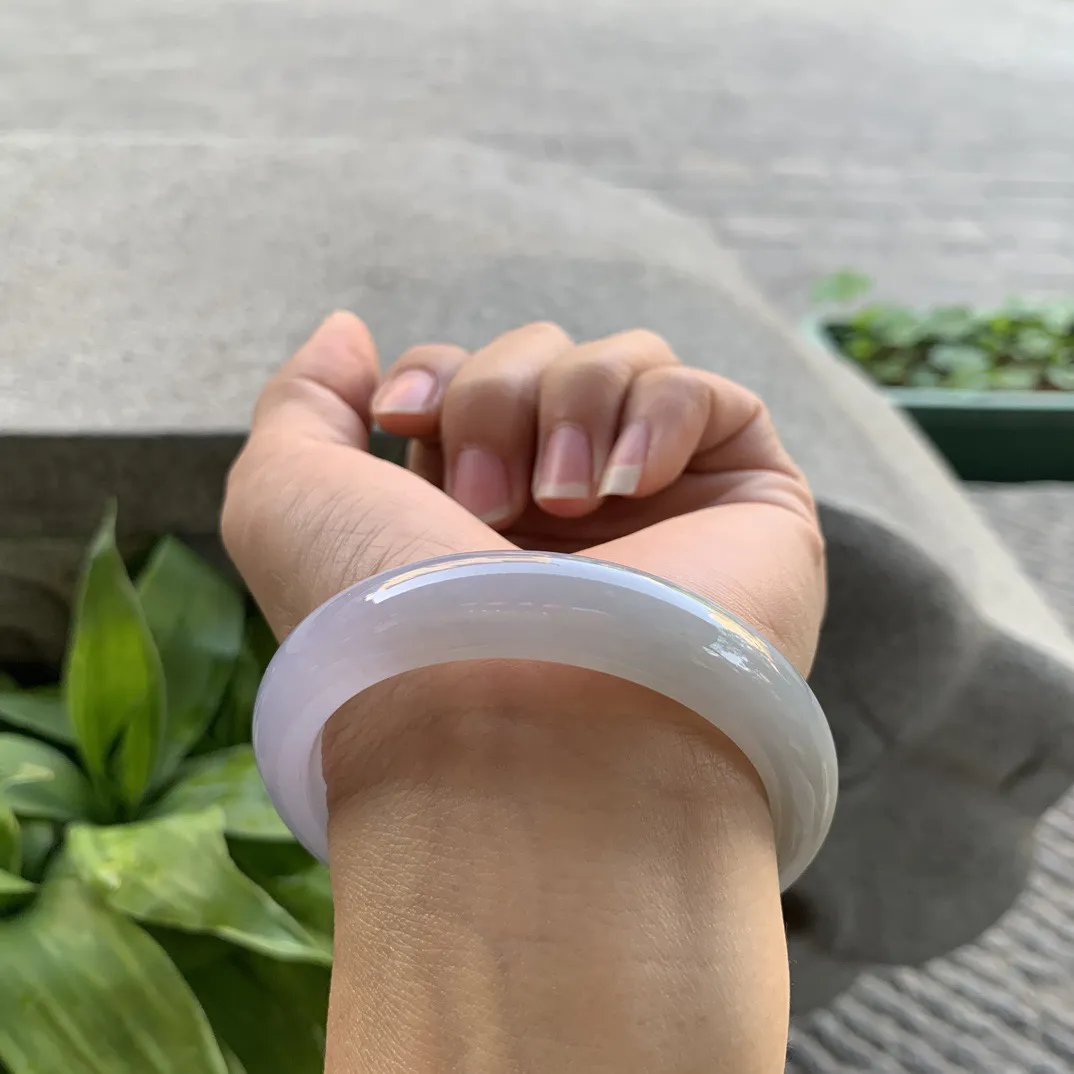 圈口54.2-11.8-8.4 【冰紫翡正圈手镯】正圈54 55可戴