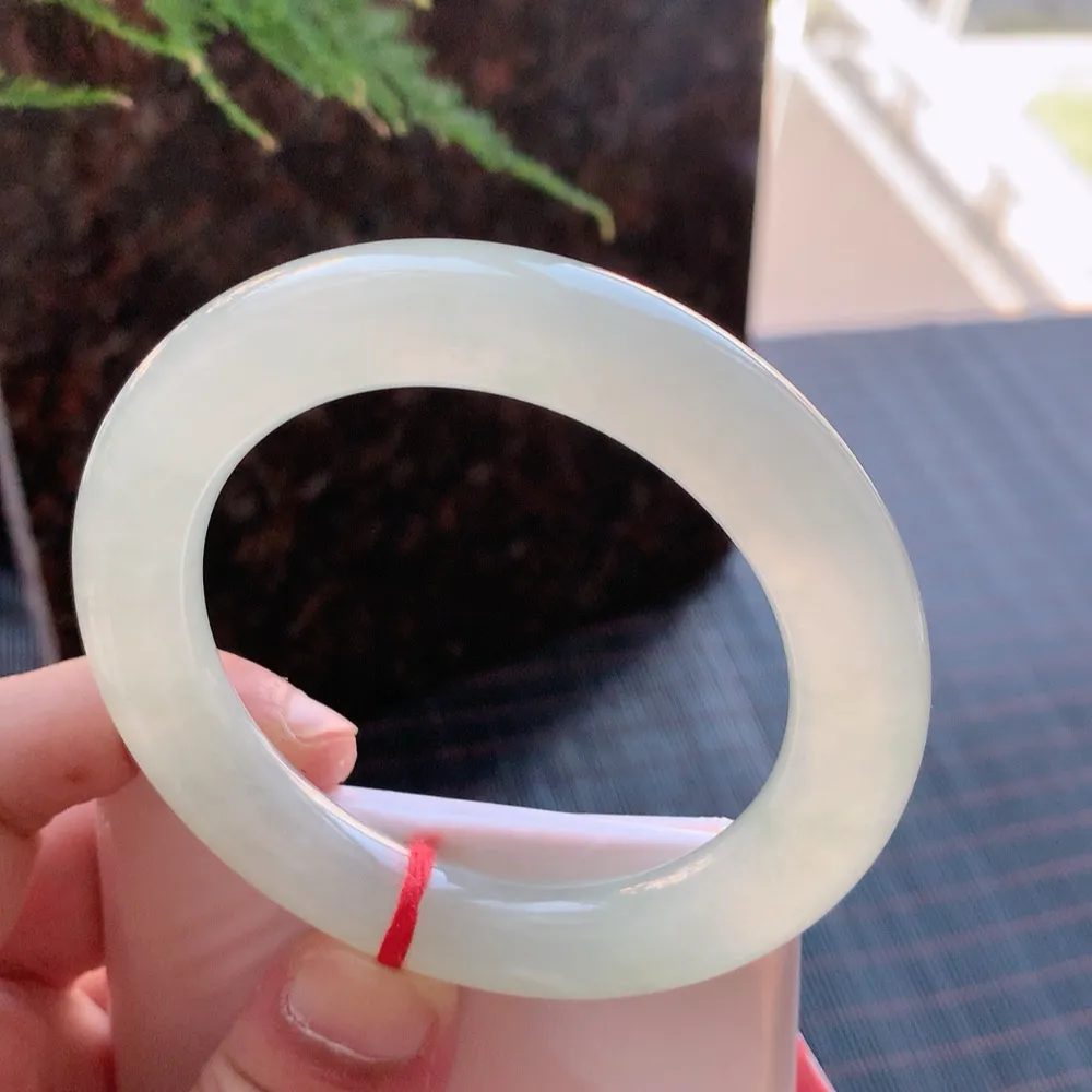 圆条高冰黄翡 无瑕 尺寸:55.4/11.1 种色兼备