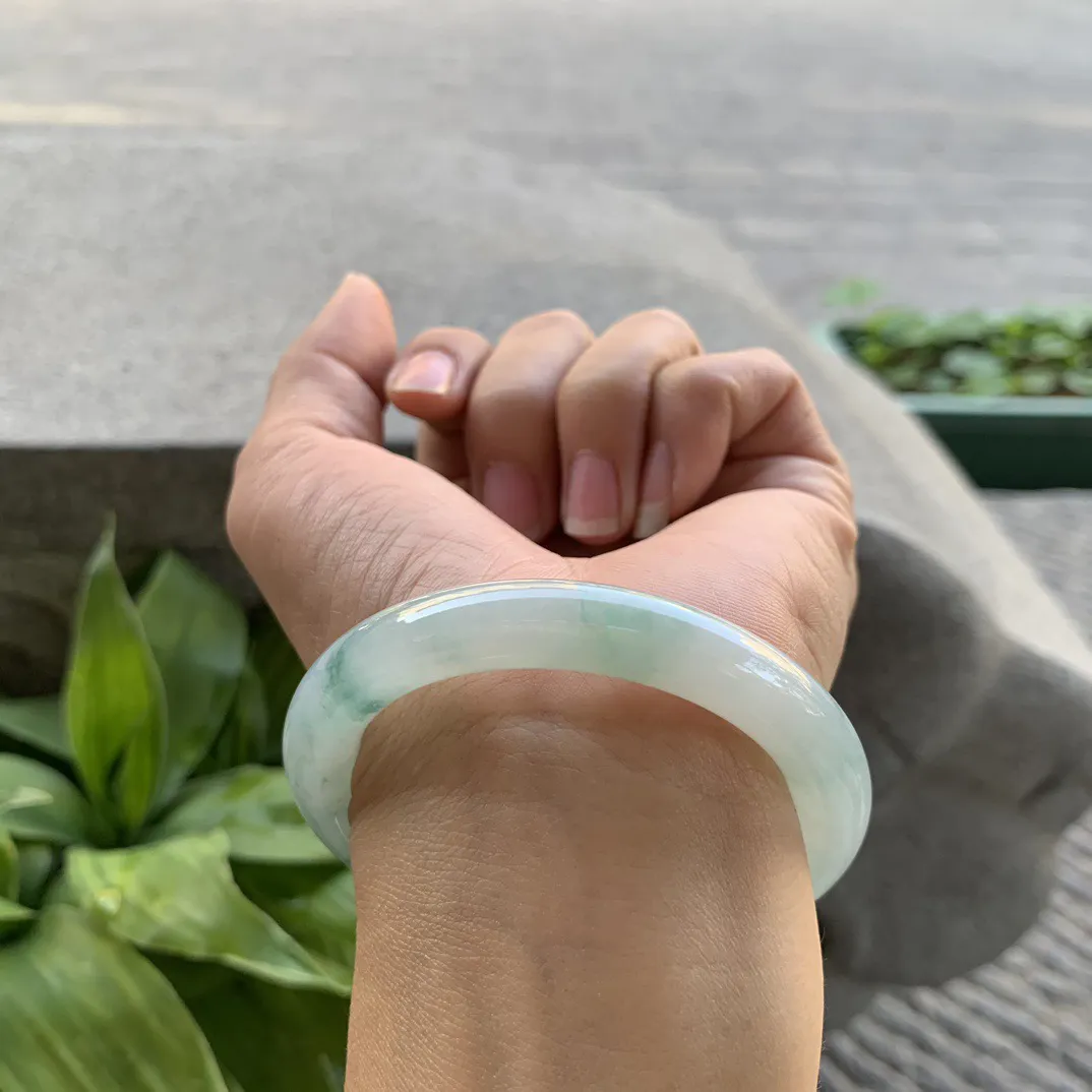 小圈口 51-9.1【冰飘花圆条手镯】圆条51 52可戴