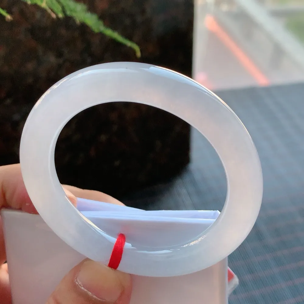 圆条高冰白月光 无瑕 尺寸:51.1/10.1 种水好