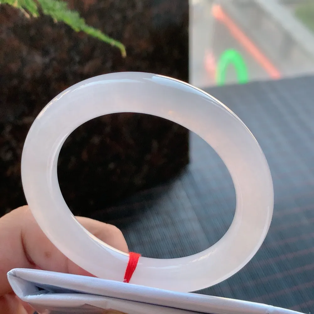 圆条高冰白月光 无瑕 尺寸:51.1/10.1 种水好