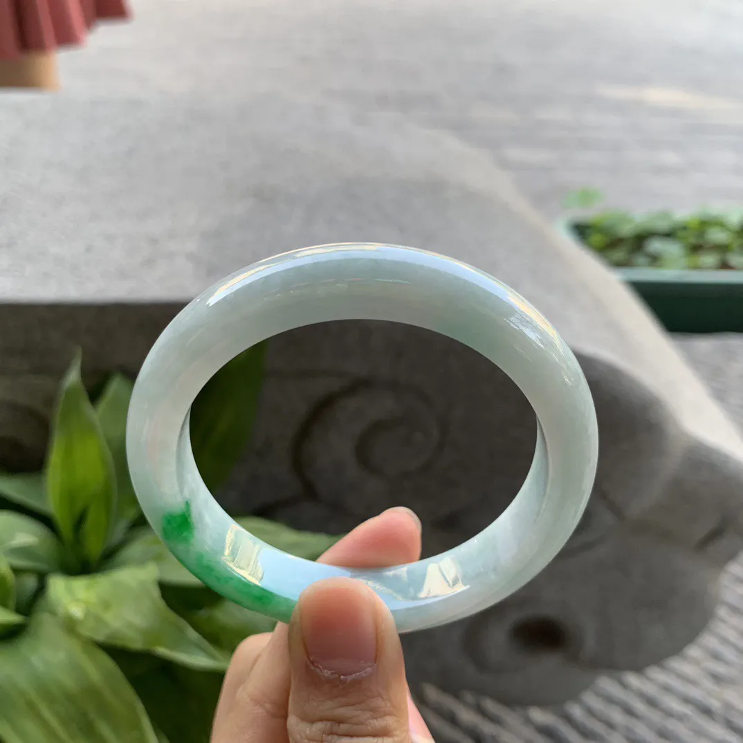 圈口56.7-11.8-8.6 【辣阳绿正圈手镯】正圈56 57可戴