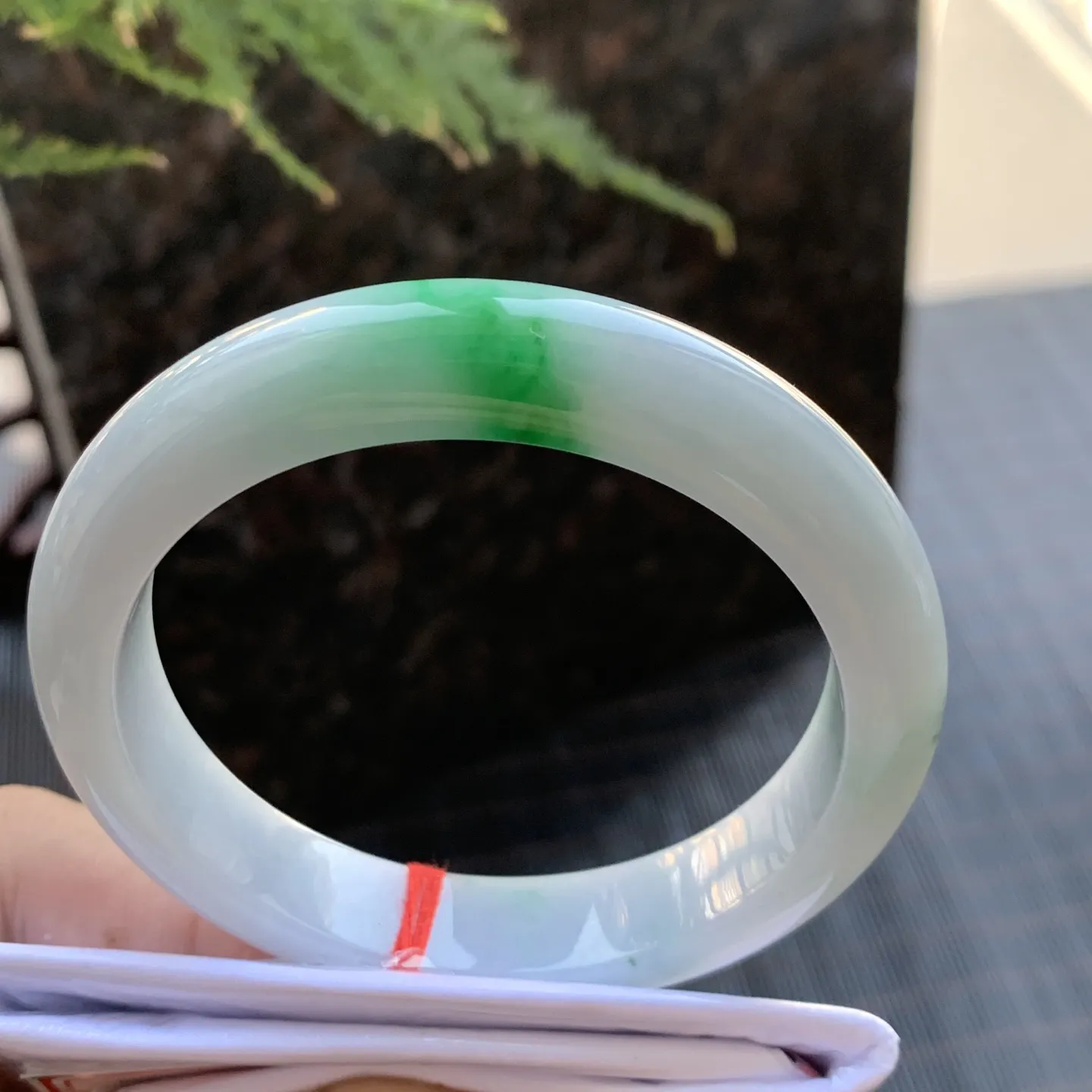 正圈冰糯阳绿 微纹 尺寸:53.3/11.1/7.7 色好