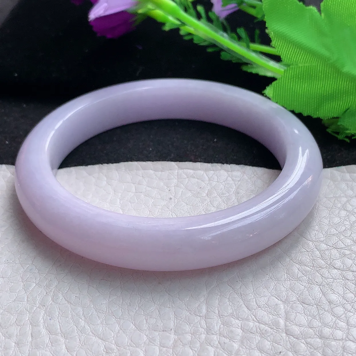 nr大圈口61*11.8*9.8平安镯 缅甸翡翠A货紫罗兰宽边玉手镯玉手环