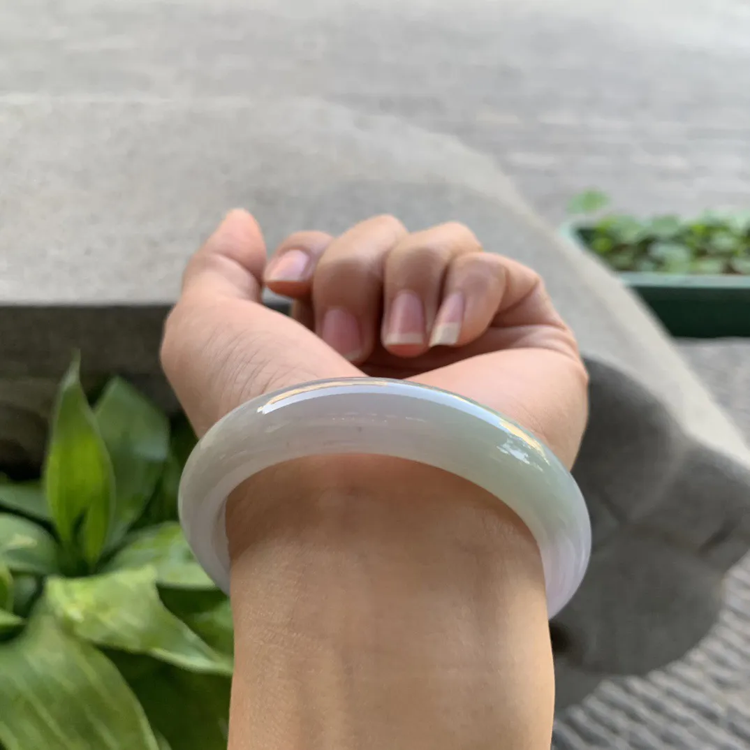 圈口54.2-11.8-8.4 【冰紫翡正圈手镯】正圈54 55可戴