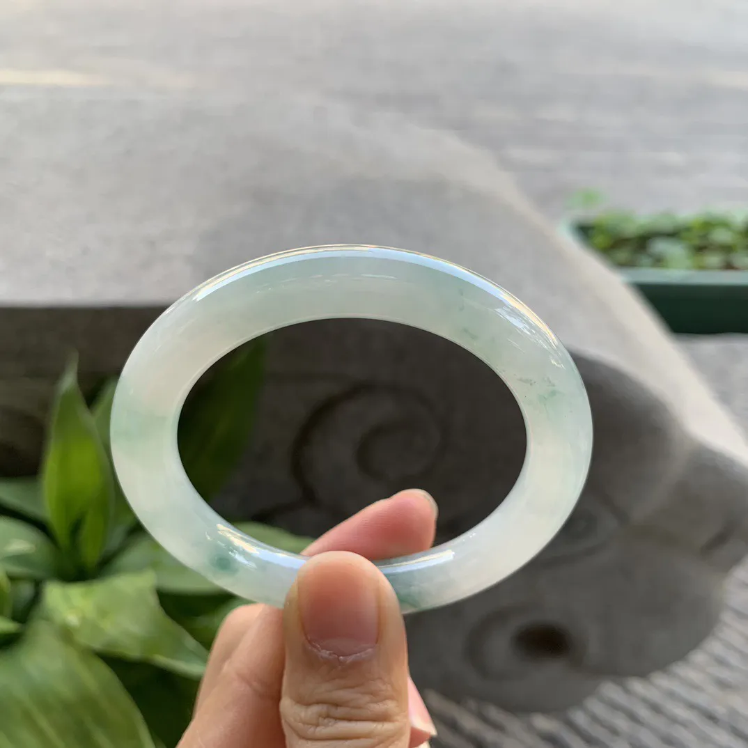 小圈口 51-9.1【冰飘花圆条手镯】圆条51 52可戴