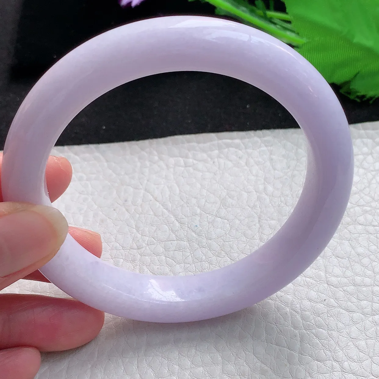 nr大圈口61*11.8*9.8平安镯 缅甸翡翠A货紫罗兰宽边玉手镯玉手环