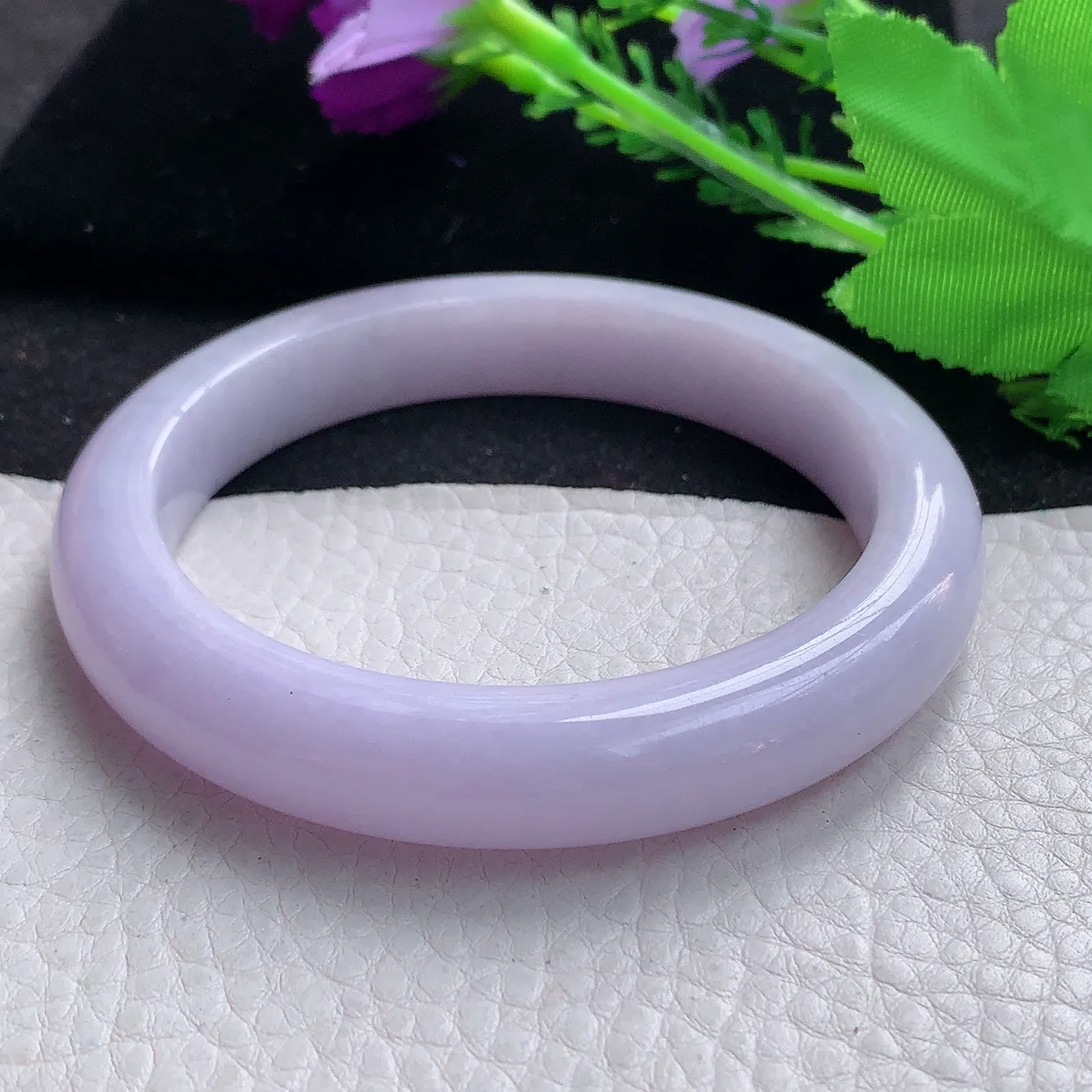 nr大圈口61*11.8*9.8平安镯 缅甸翡翠A货紫罗兰宽边玉手镯玉手环