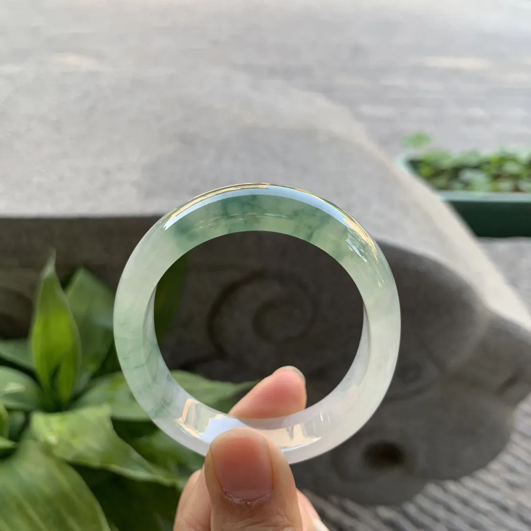 圈口54.2-45.8-13.2-7.1 【冰种飘花贵妃手镯】贵妃54 55可戴