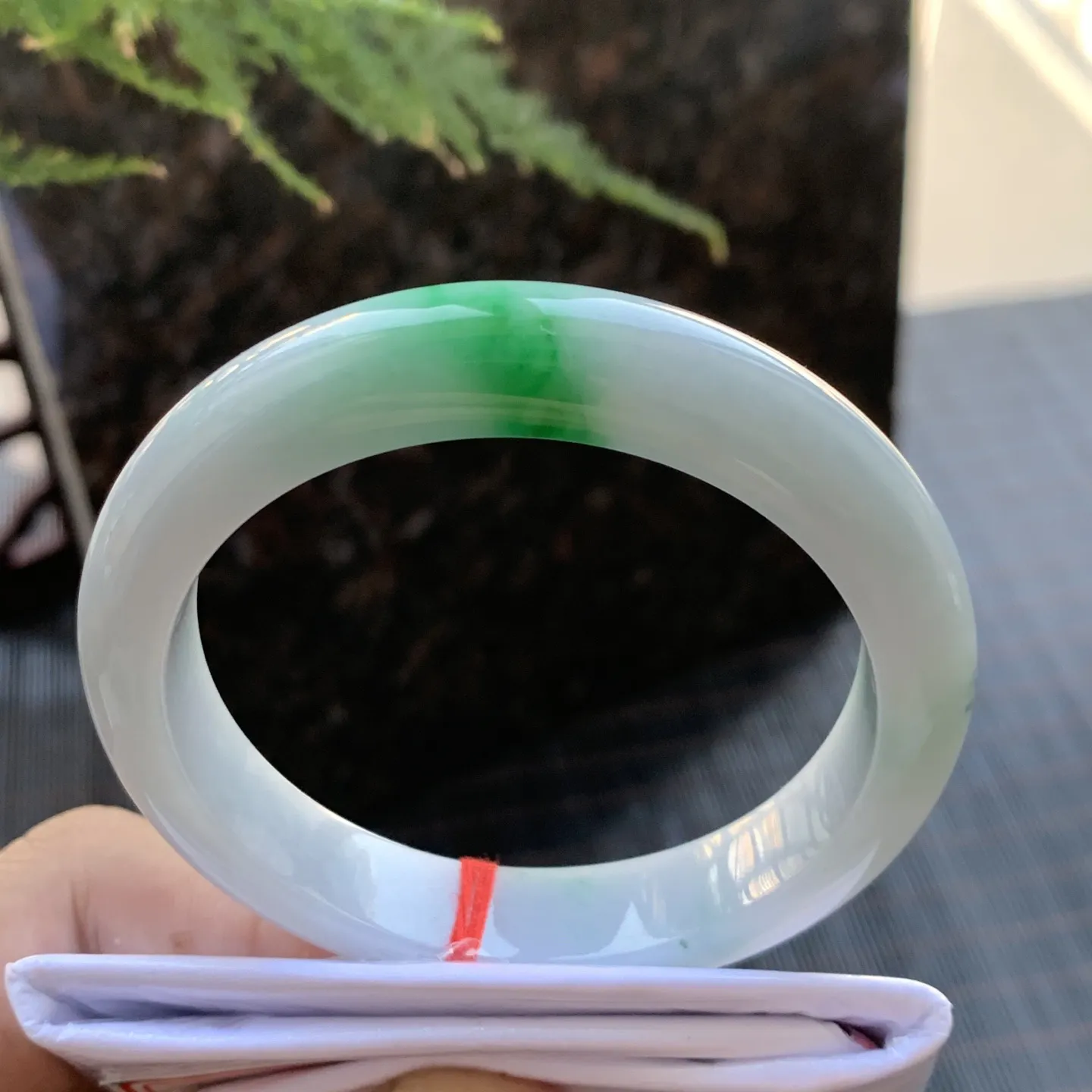 正圈冰糯阳绿 微纹 尺寸:53.3/11.1/7.7 色好