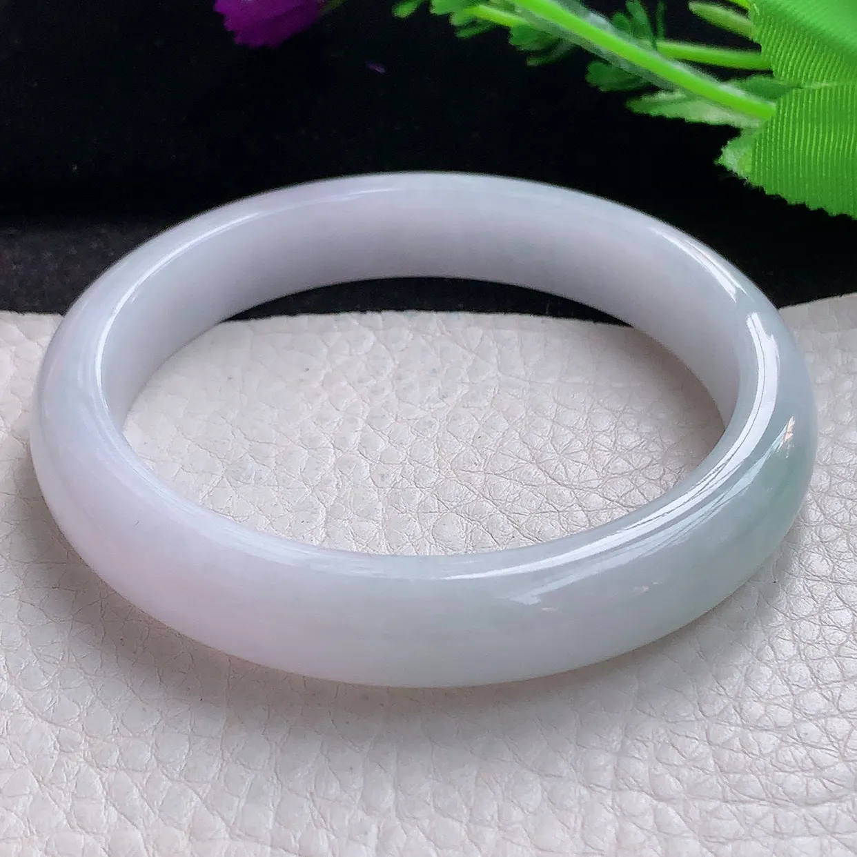 z大圈口61*11.6*8.2平安镯 缅甸翡翠A货水润清新宽边玉手镯玉手环