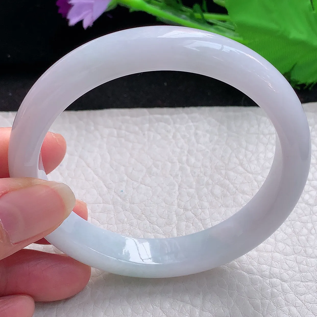 z大圈口61*11.6*8.2平安镯 缅甸翡翠A货水润清新宽边玉手镯玉手环