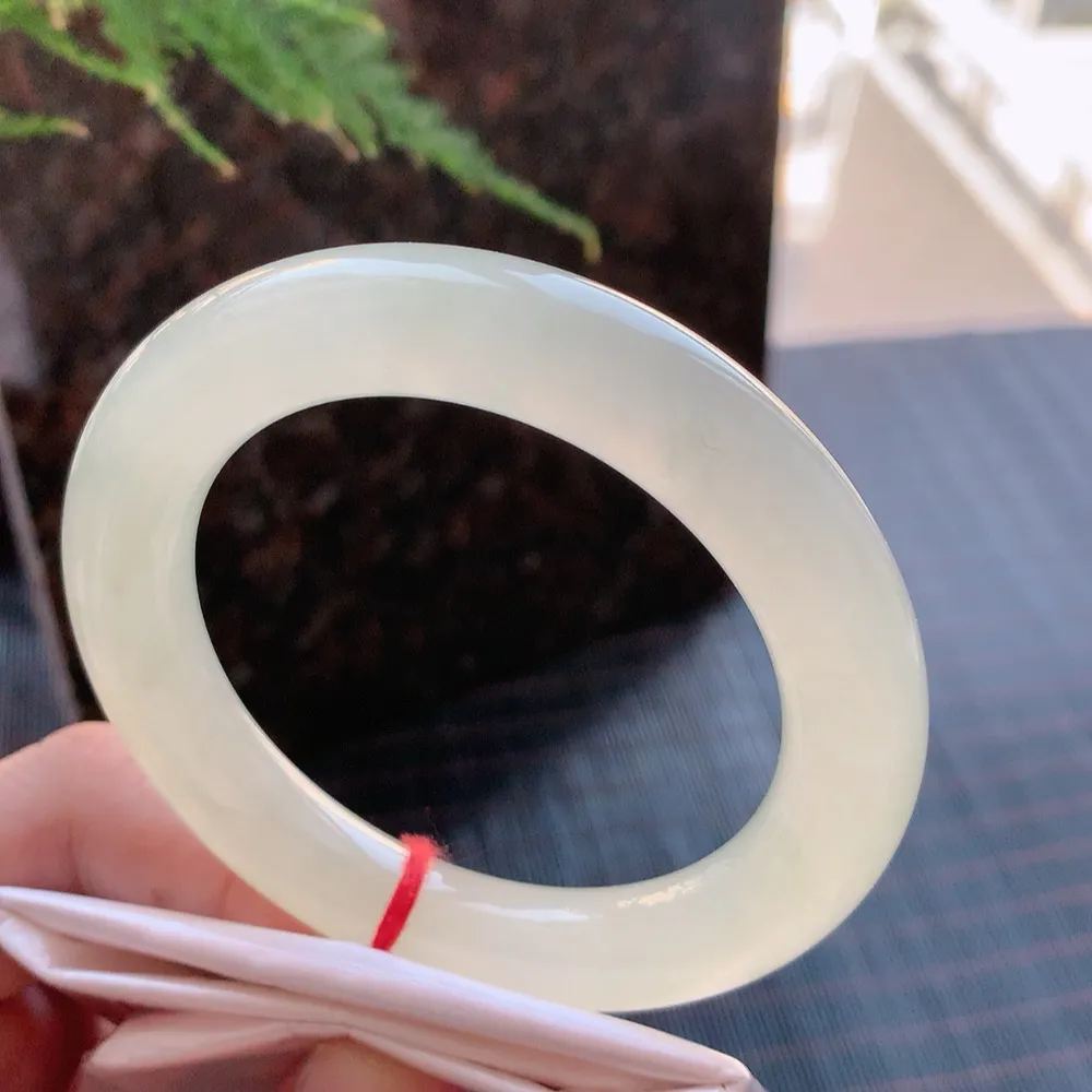 圆条高冰黄翡 无瑕 尺寸:55.4/11.1 种色兼备