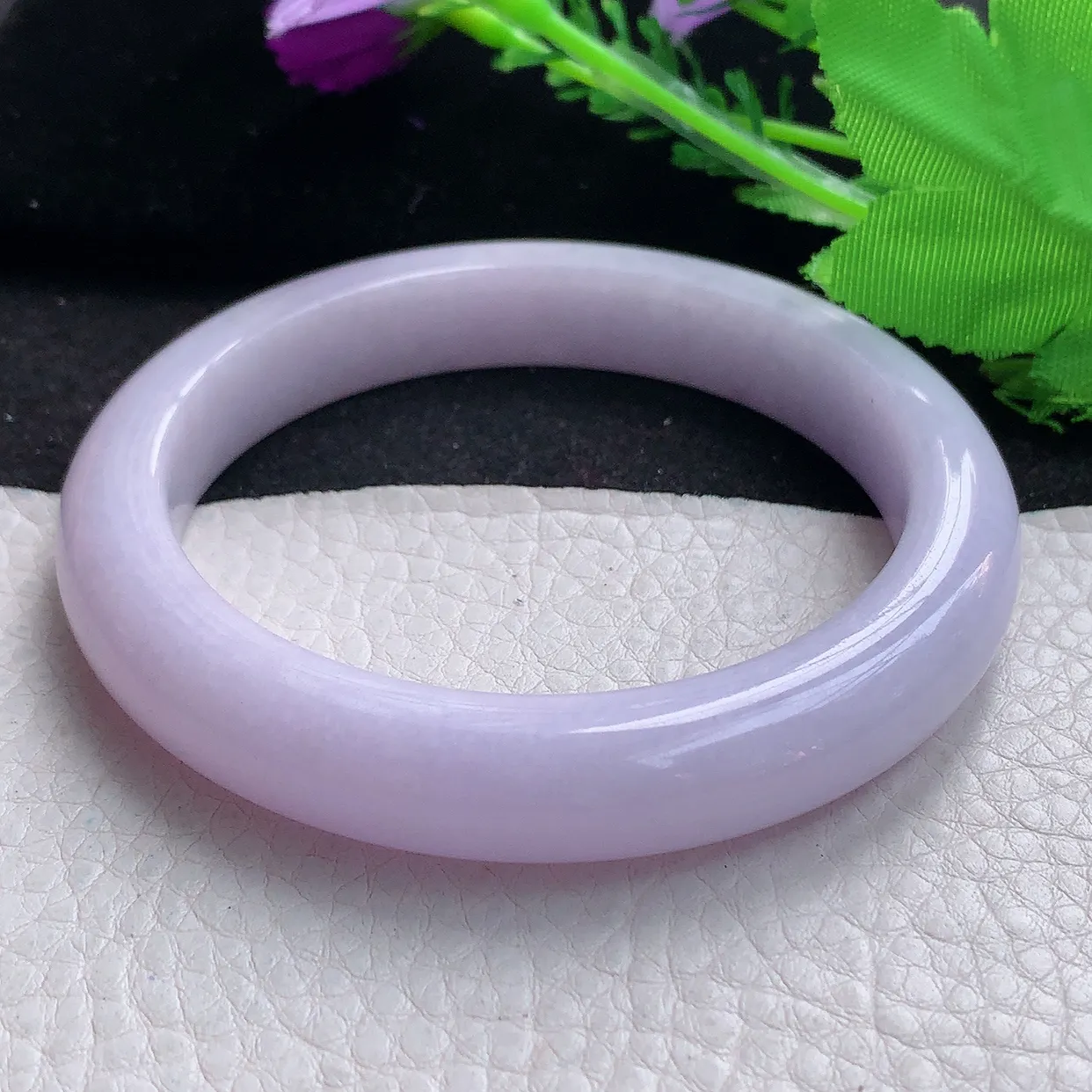 nr大圈口61*11.8*9.8平安镯 缅甸翡翠A货紫罗兰宽边玉手镯玉手环