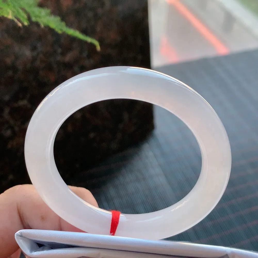 圆条高冰白月光 无瑕 尺寸:51.1/10.1 种水好