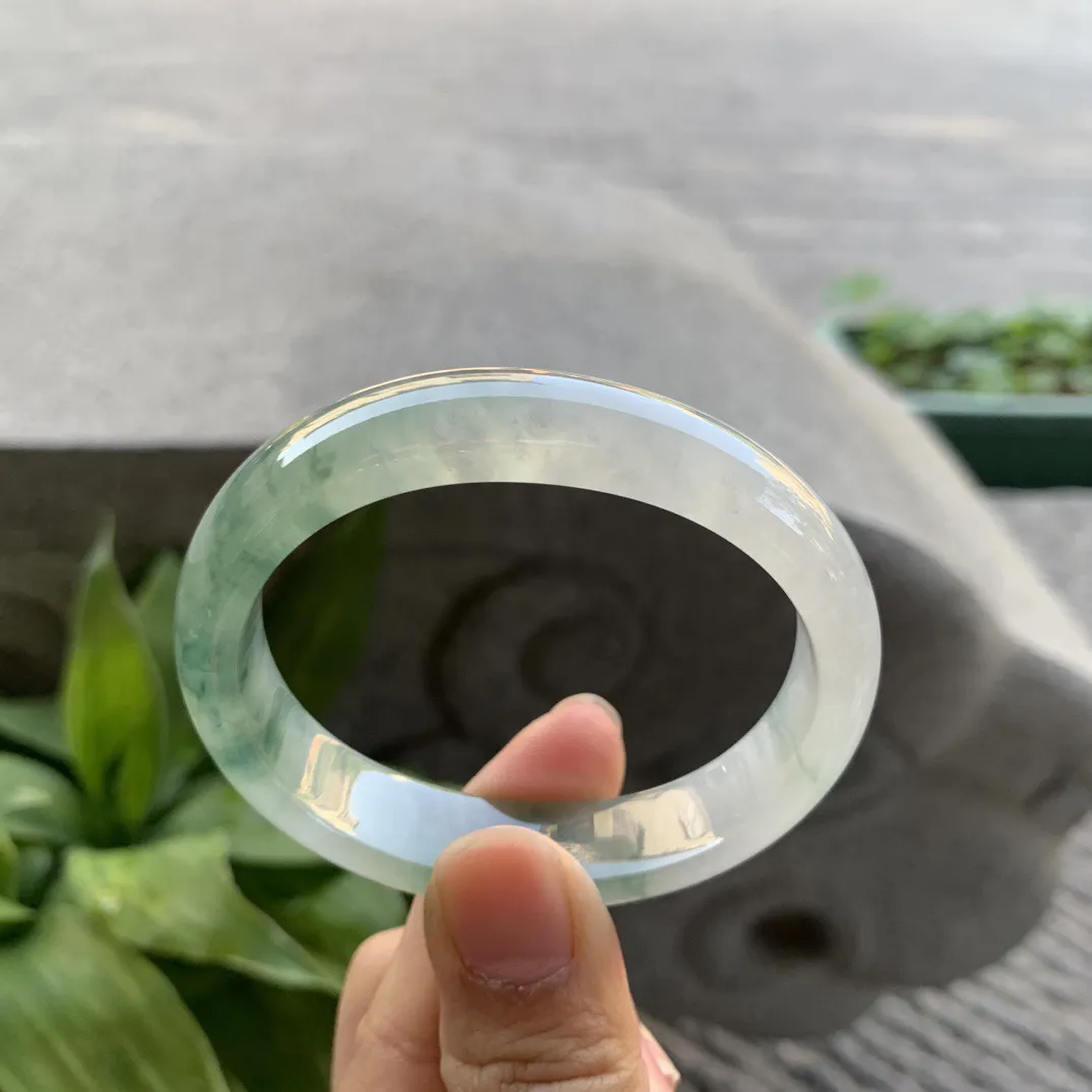 圈口54.2-45.8-13.2-7.1 【冰种飘花贵妃手镯】贵妃54 55可戴