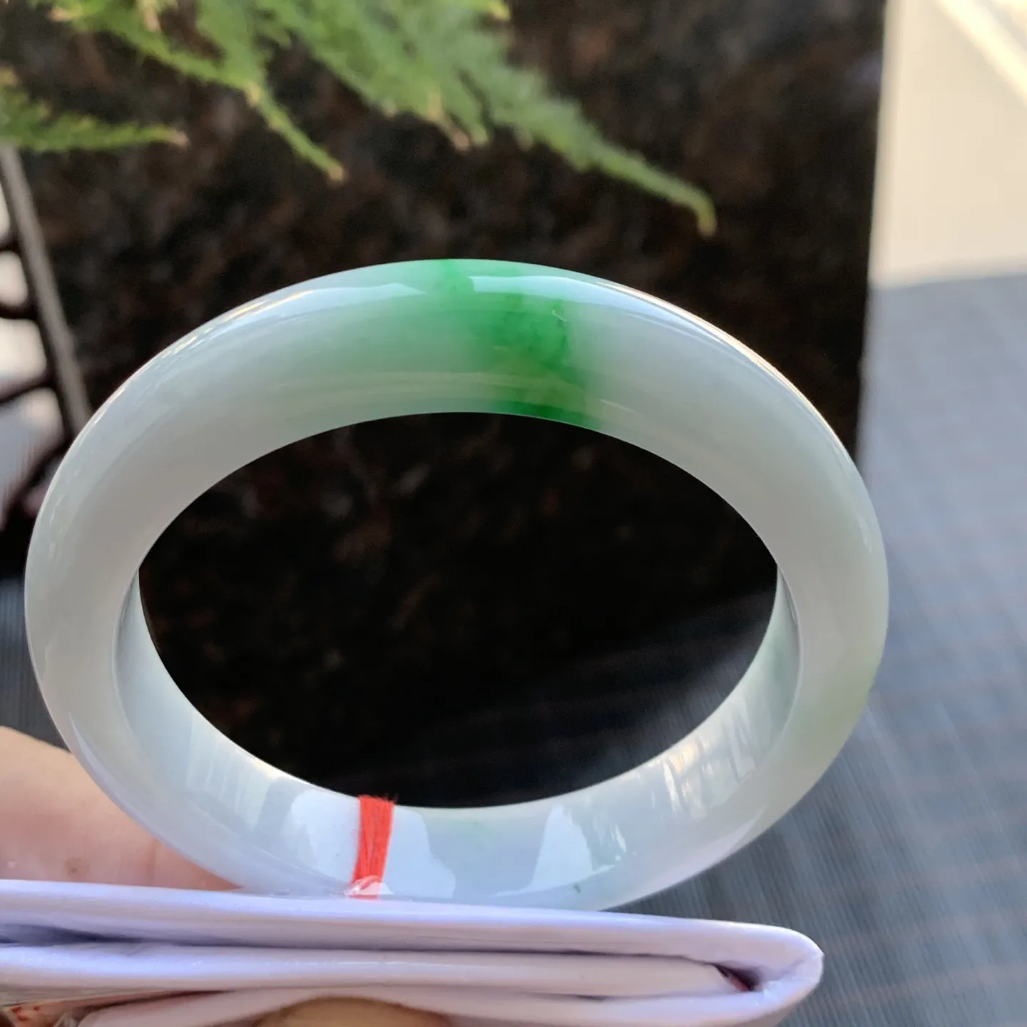 正圈冰糯阳绿 微纹 尺寸:53.3/11.1/7.7 色好