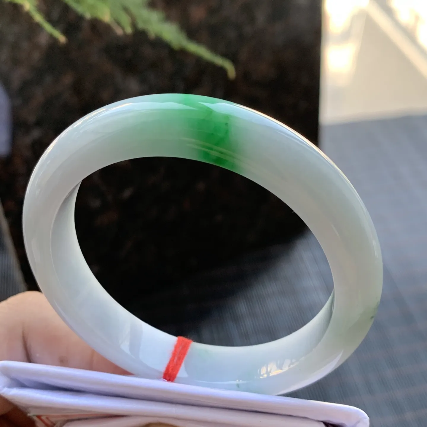 正圈冰糯阳绿 微纹 尺寸:53.3/11.1/7.7 色好