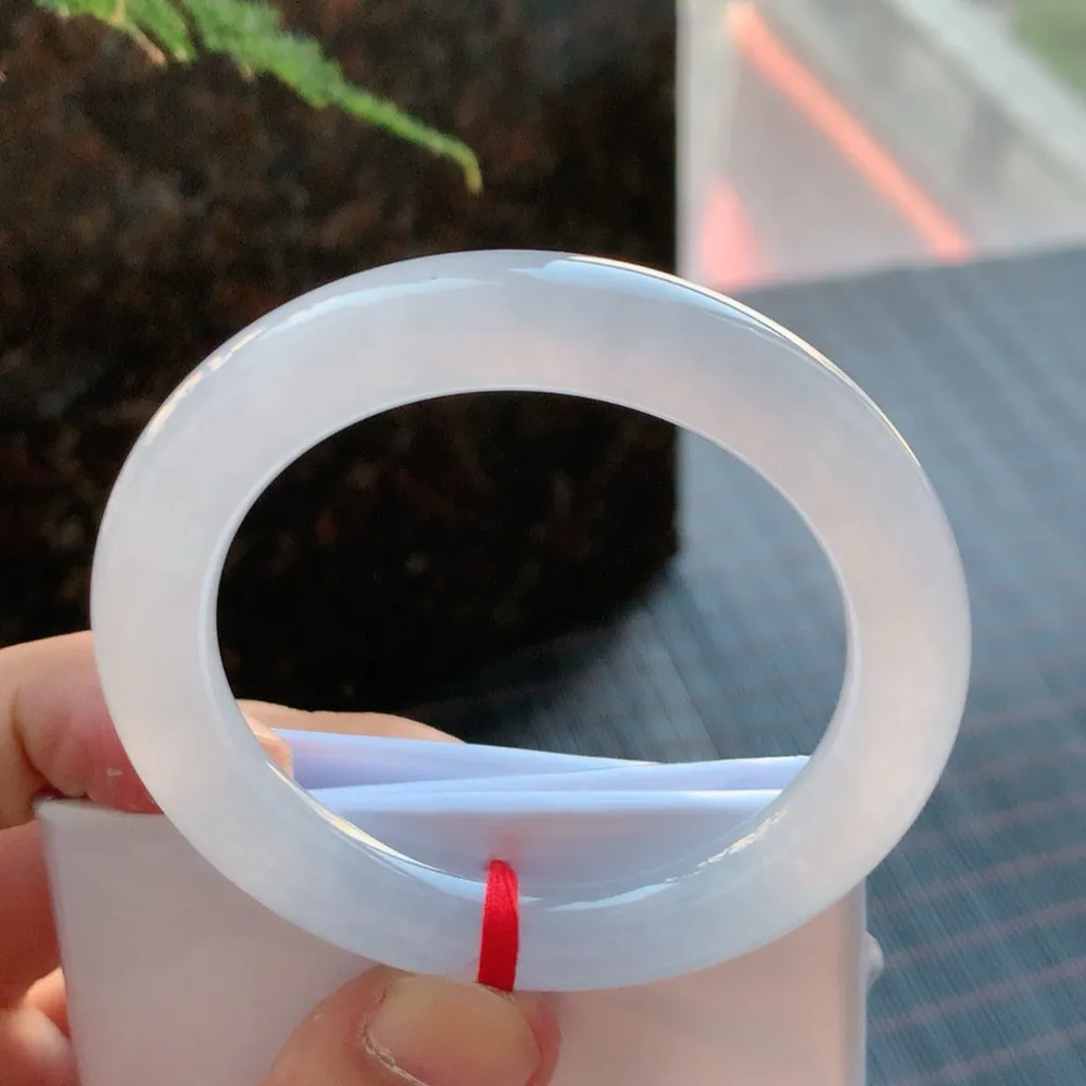 圆条高冰白月光 无瑕 尺寸:51.1/10.1 种水好