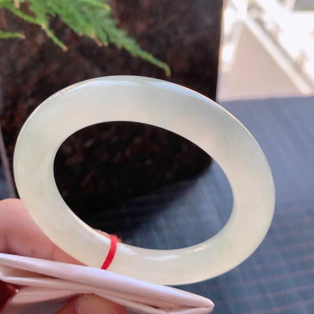 圆条高冰黄翡 无瑕 尺寸:55.4/11.1 种色兼备