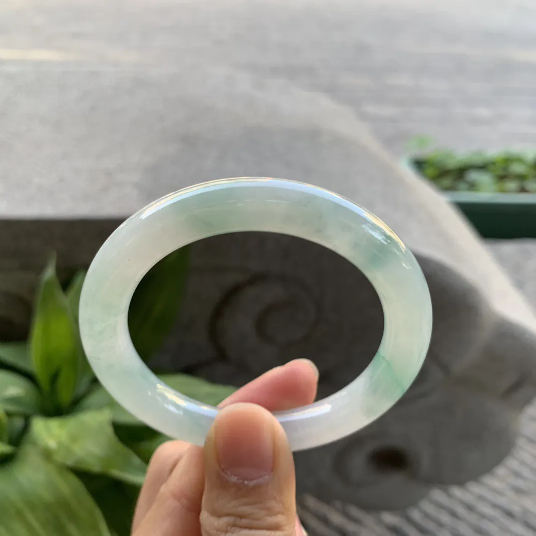 小圈口 51-9.1【冰飘花圆条手镯】圆条51 52可戴