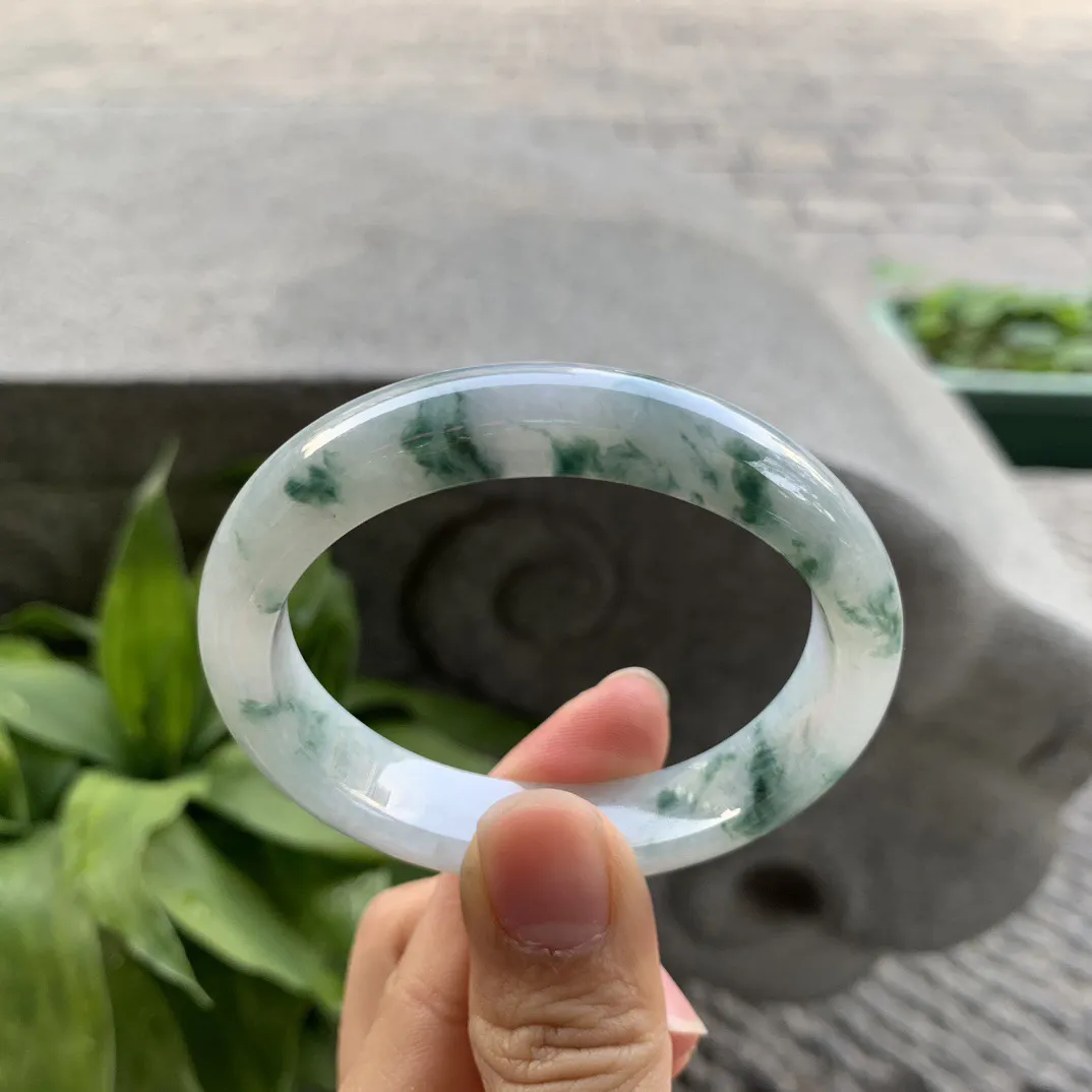 小圈口52.5-45.7-11.4-7.5 【冰飘花贵妃手镯】贵妃52 53可戴