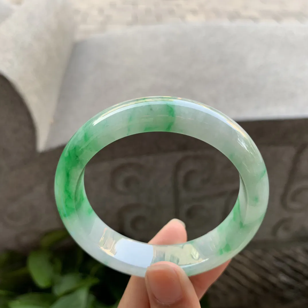 圈口 55-13.3-8.2【飘阳绿正圈手镯】正圈 55 56可戴
