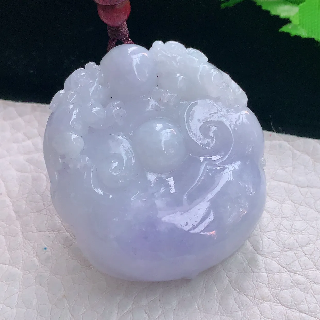 zen实拍46*42.5*12.5天然缅甸翡翠紫罗兰招财进财吊坠 貔貅守护财源滚滚毛衣坠