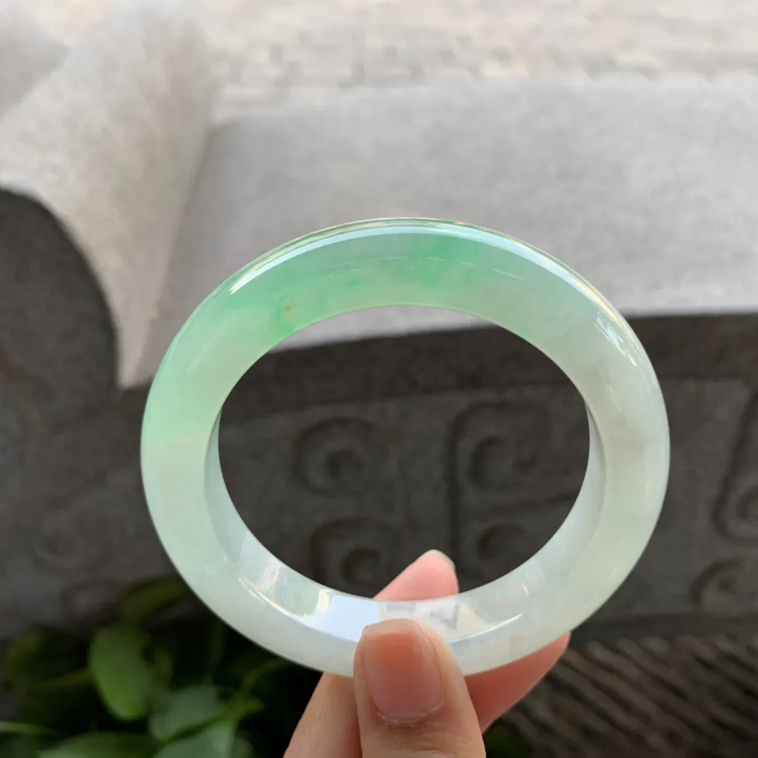 圈口 56.3-12.5-9.9【冰阳绿正圈手镯】正圈56 57可戴