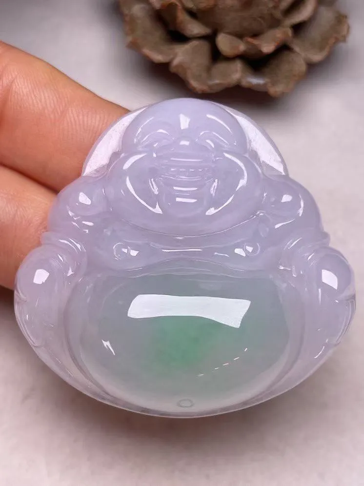 冰糯种俏色【大佛公】吊坠，种水好，玉质细腻 ，卖相好‘