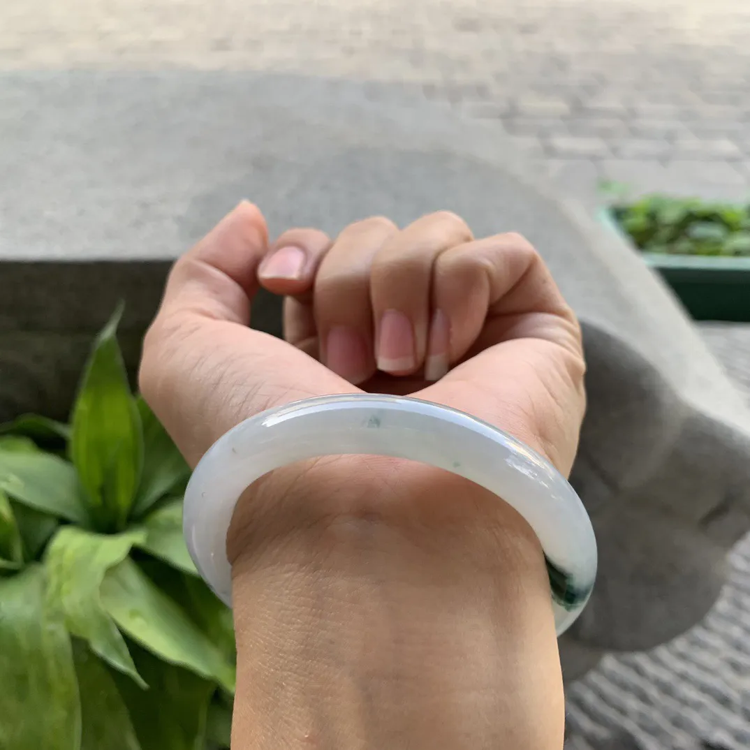 小圈口53.5-8.8 【冰飘花圆条手镯】圆条53 54可戴