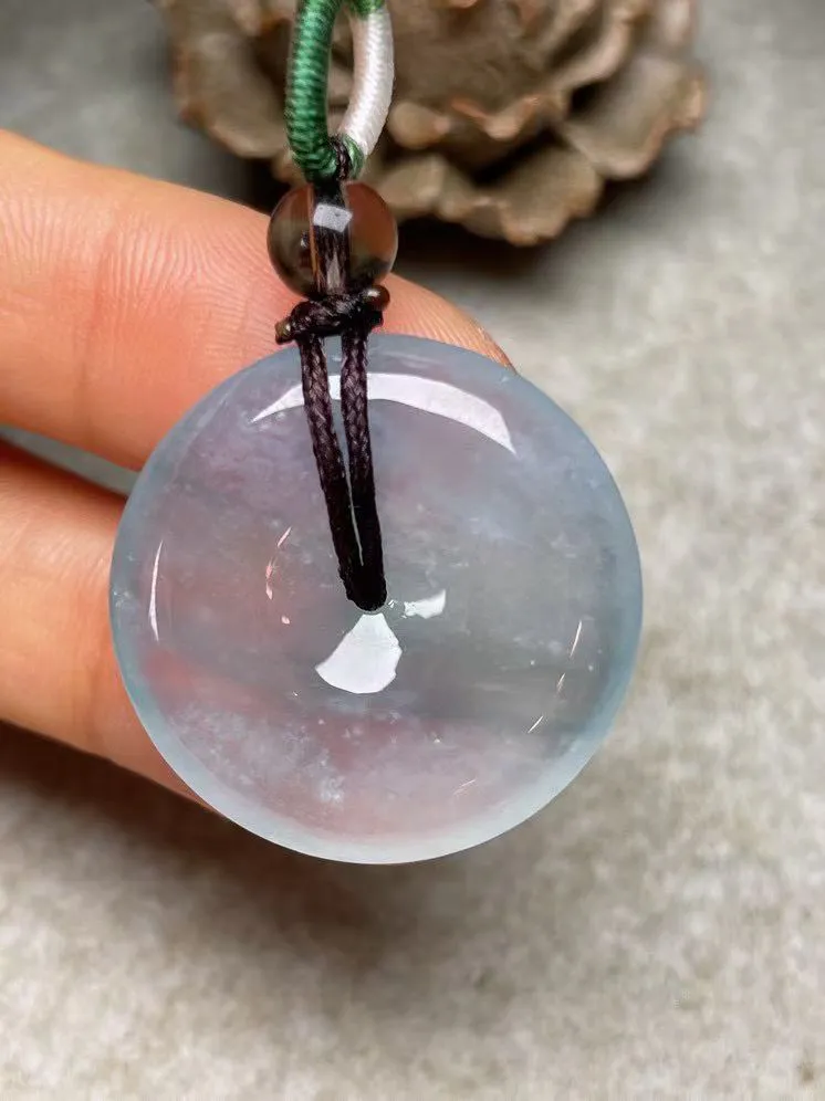 冰种【平安扣】吊坠，种水好，玉质细腻 ，卖相好‘