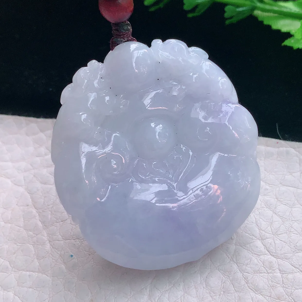 zen实拍46*42.5*12.5天然缅甸翡翠紫罗兰招财进财吊坠 貔貅守护财源滚滚毛衣坠